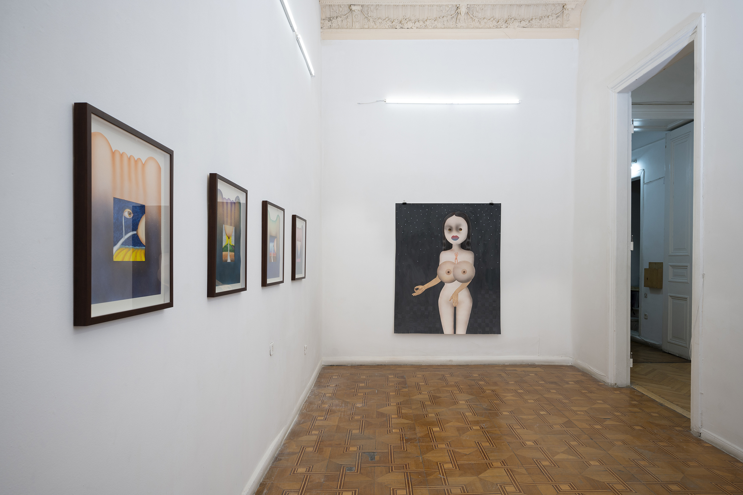 Installation View, Tamar Bochorishvili's Solo Exhibition 'Beyond the Hills' at Gallery Artbeat, Tbilisi, Georgia, 2025. Photo Credit Gallery Artbeat, Tamar Botchorishvili