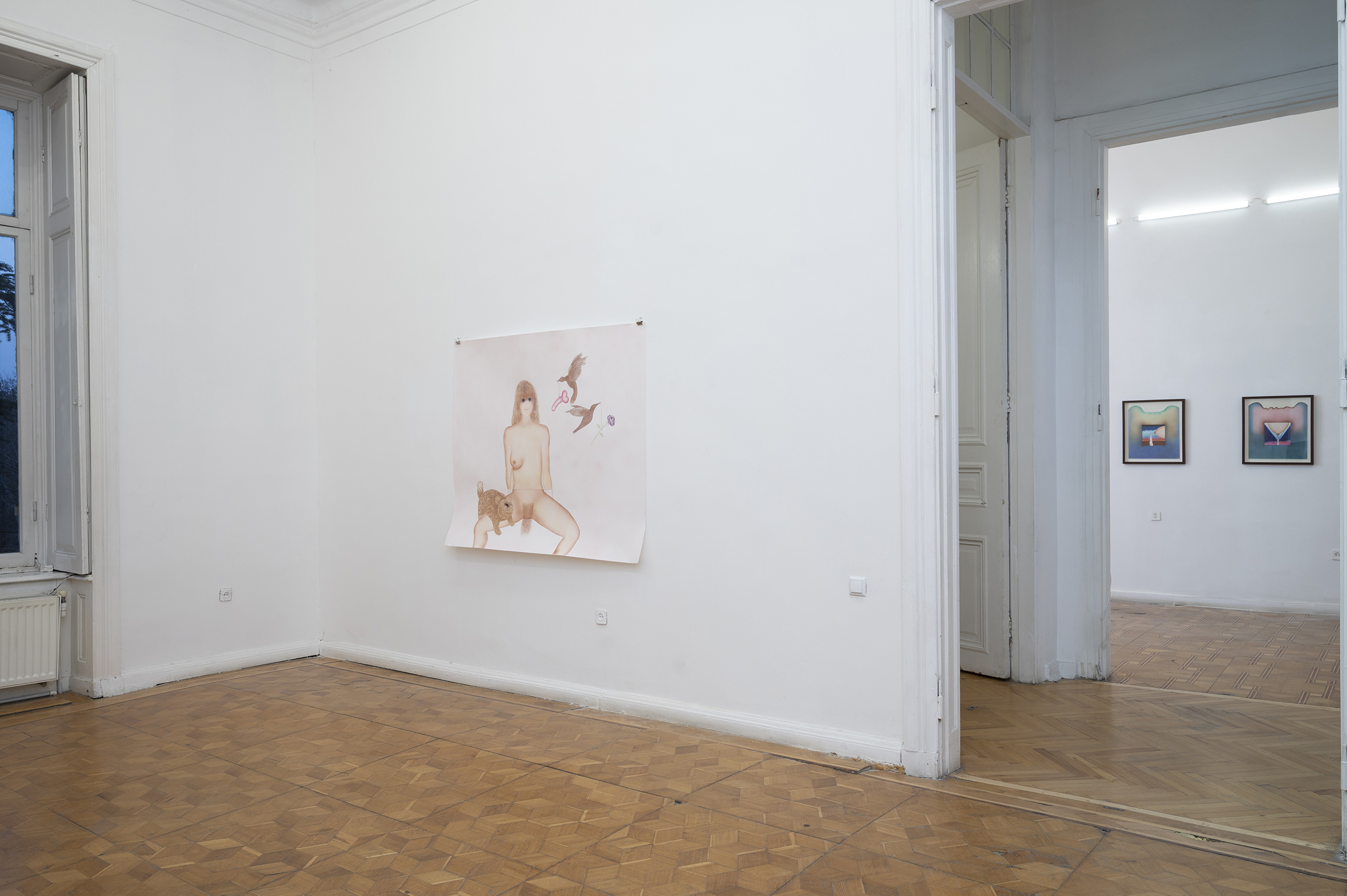 Installation View, Tamar Bochorishvili's Solo Exhibition 'Beyond the Hills' at Gallery Artbeat, Tbilisi, Georgia, 2025. Photo Credit Gallery Artbeat, Tamar Botchorishvili
