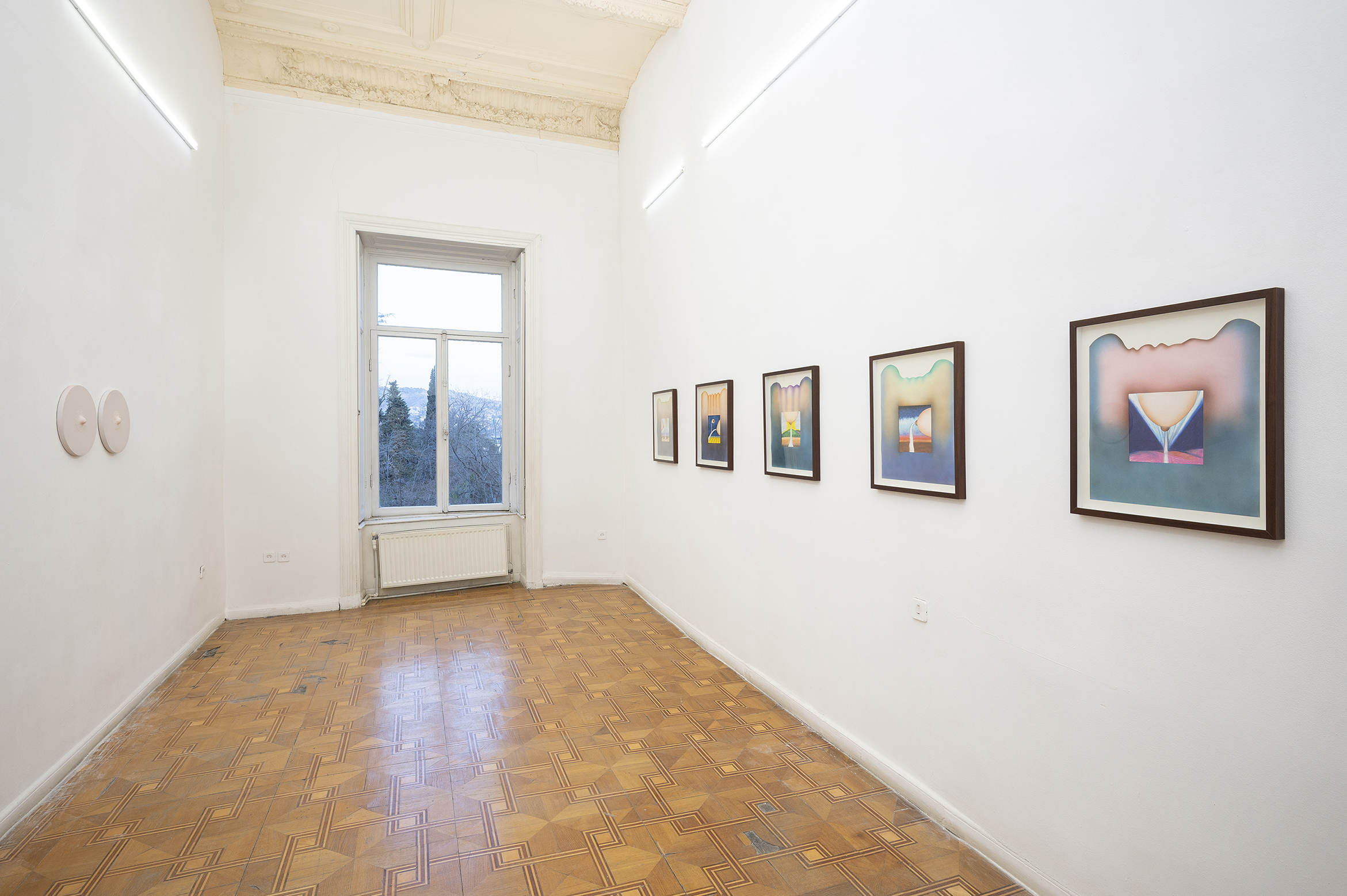 Installation View, Tamar Bochorishvili's Solo Exhibition 'Beyond the Hills' at Gallery Artbeat, Tbilisi, Georgia, 2025. Photo Credit Gallery Artbeat, Tamar Botchorishvili
