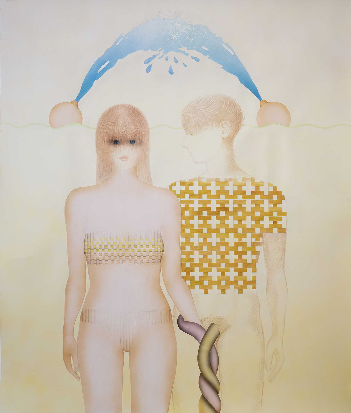Tamar Botchorishvili, Untitled, 2024, Collage, Colour Ink, Coloured Pencil, Acrylic on Paper, 150x120 cm. Photo Credit Gallery Artbeat, Tamar Botchorishvili