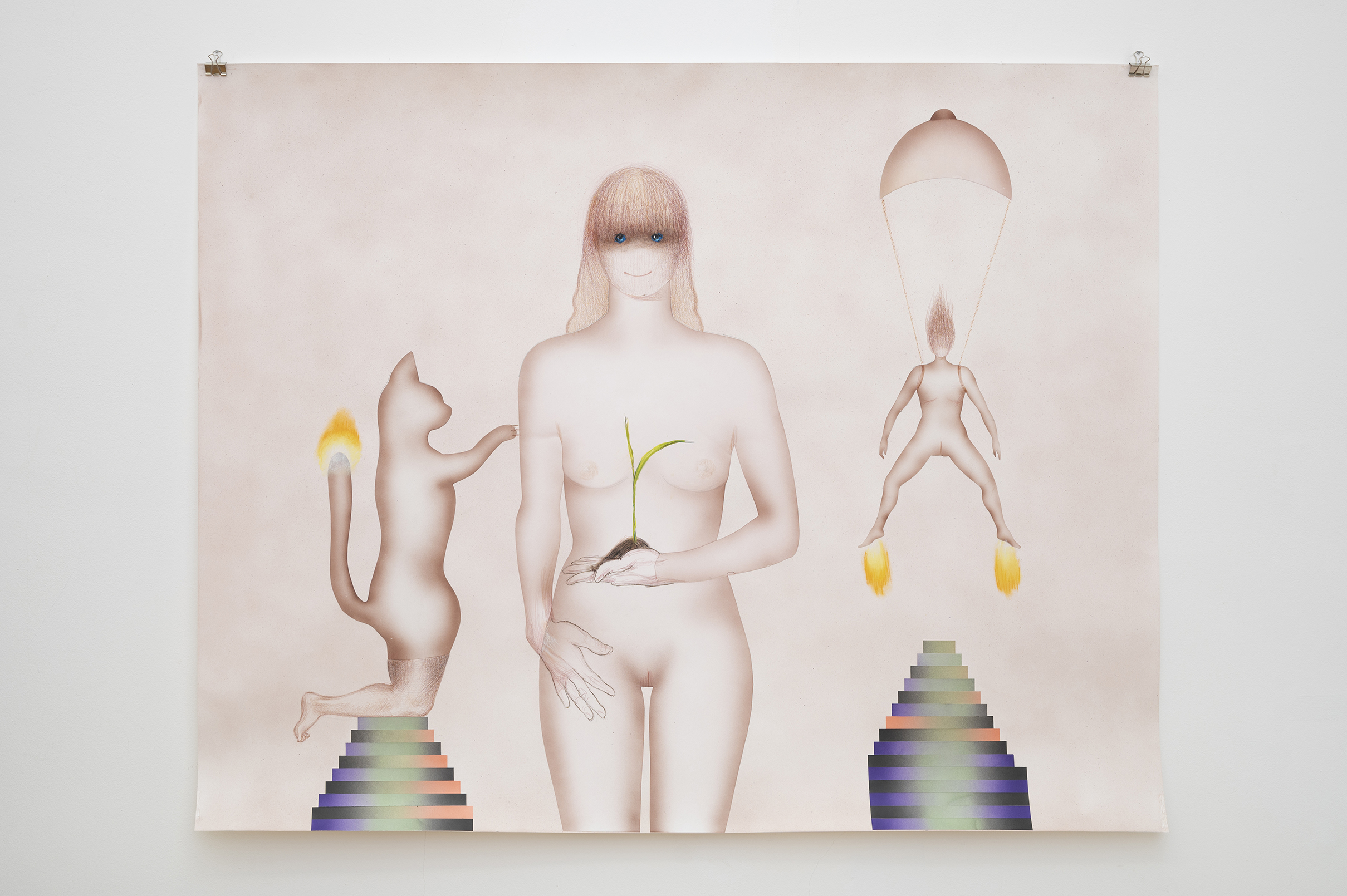 Tamar Botchorishvili, Untitled, 2024, Colour Ink, Colour Pencil, Pastel on Paper, 120x150 cm. Photo Credit Gallery Artbeat, Tamar Botchorishvili