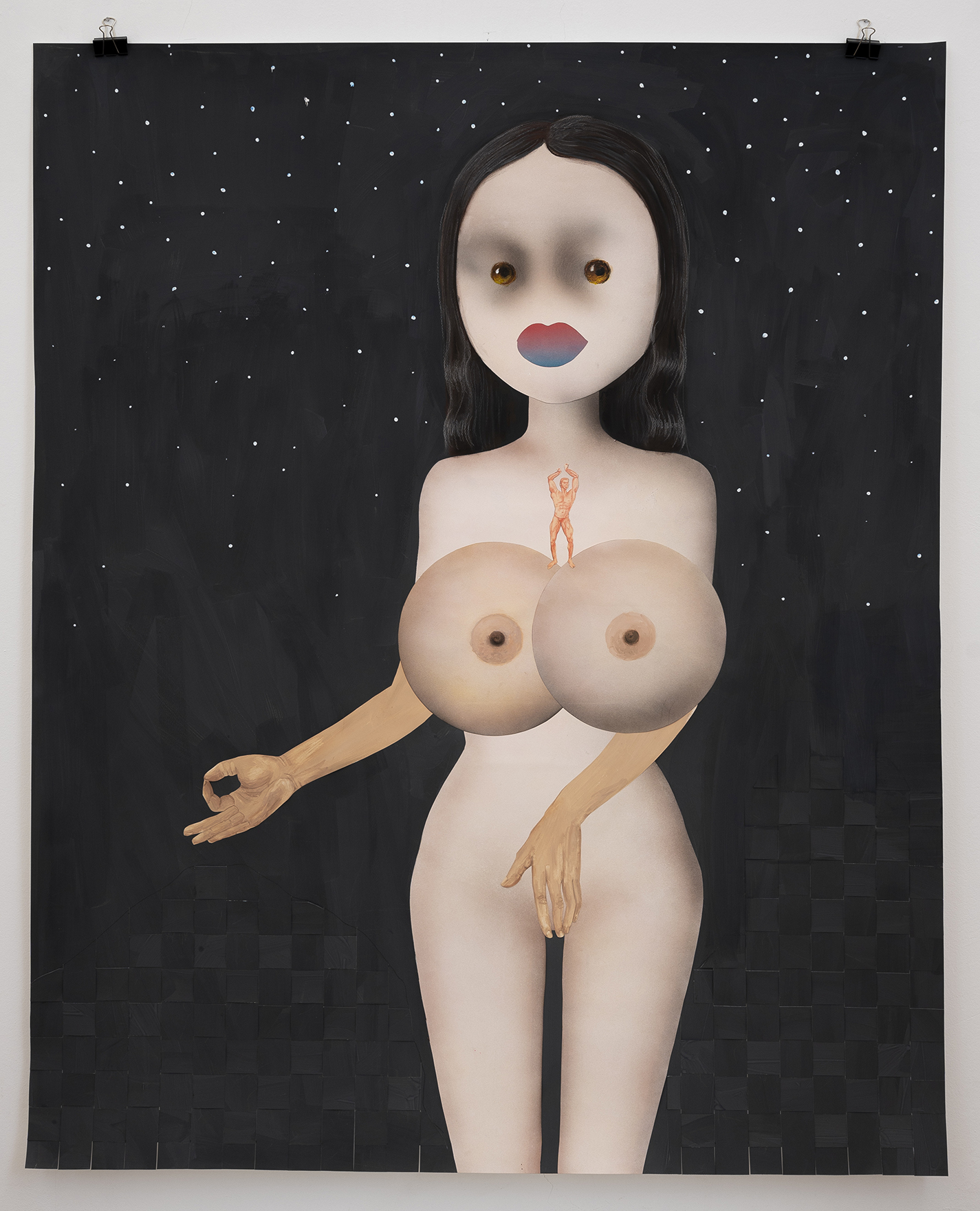 Tamar Botchorishvili, Untitled, 2025, Collage, Colour Ink, Colour Pencil, Pastel, Gouache, Acrylic on Paper, 170x140 cm. Photo Credit Gallery Artbeat, Tamar Botchorishvili