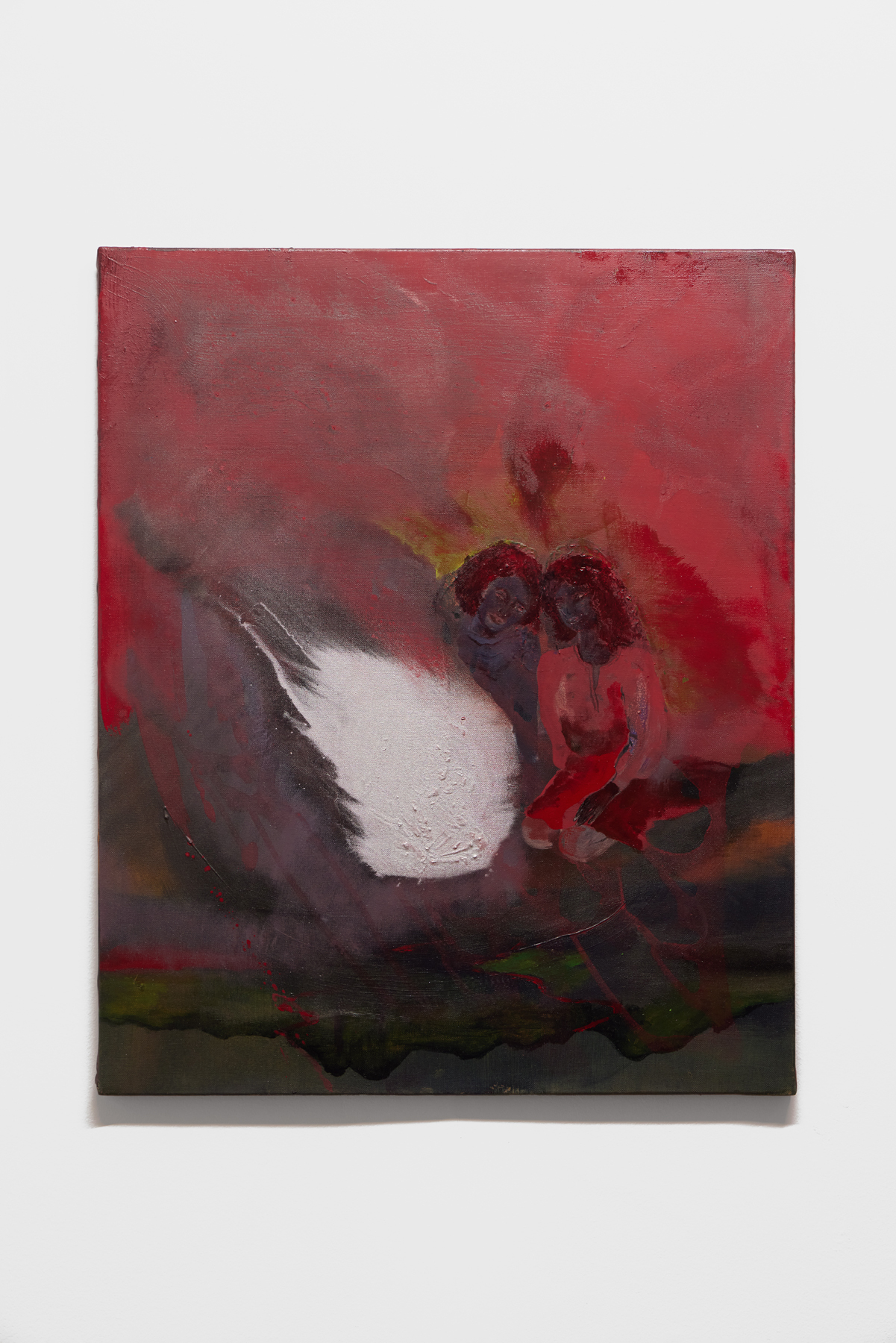 Inès di Folco Jemni, Cantou, 2025, oil and pigment on canvas, 73 × 60 × 2 cm. Courtesy of the artist and Crèvecœur, Paris.