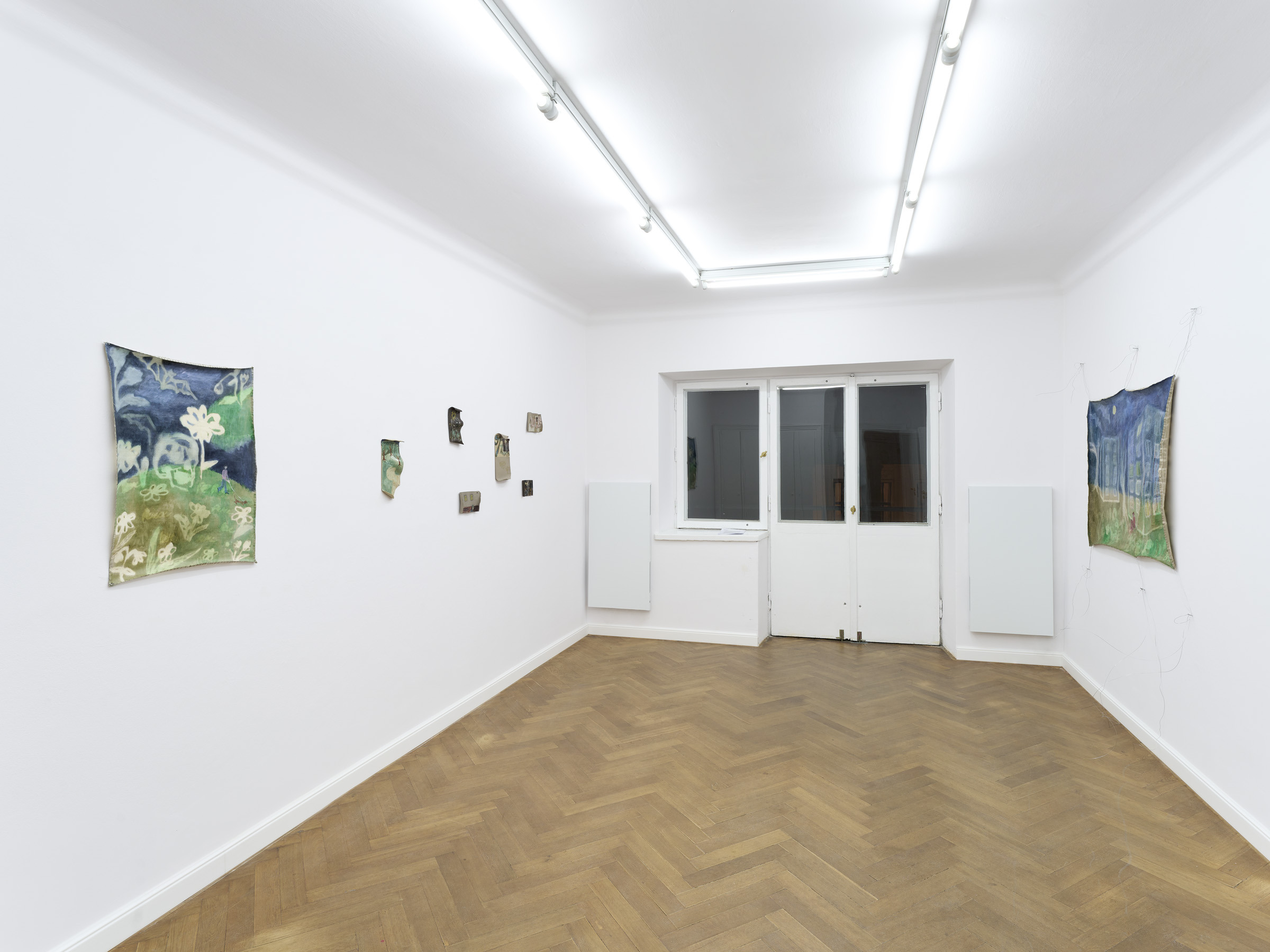 Installation view from "The Language of the Night" by Masha Silchenko at Import Export, Warsaw, 2025