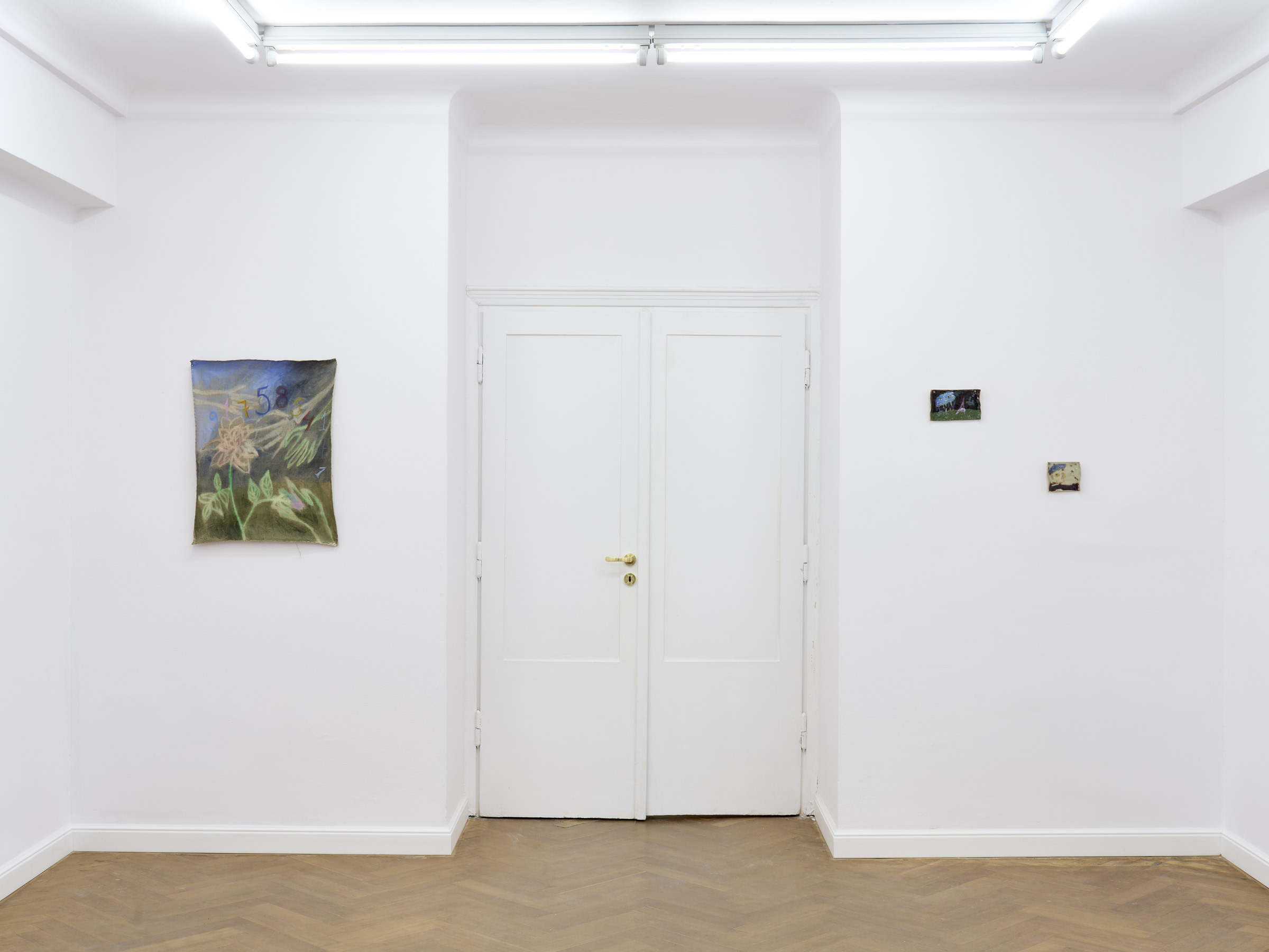 Installation view from "The Language of the Night" by Masha Silchenko at Import Export, Warsaw, 2025