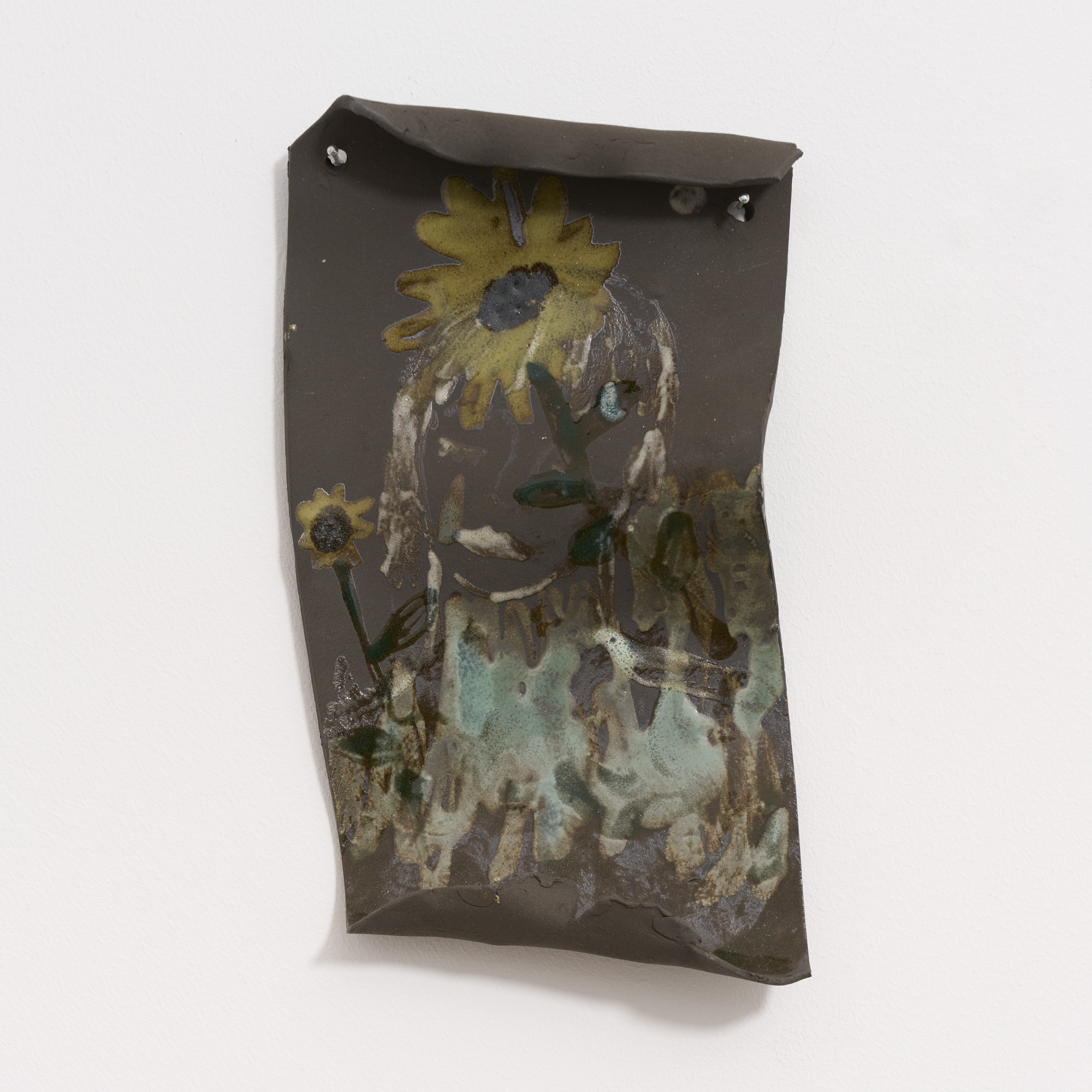 Sunflowers, 2023, Ceramic, enamel, 22 x 12 cm
