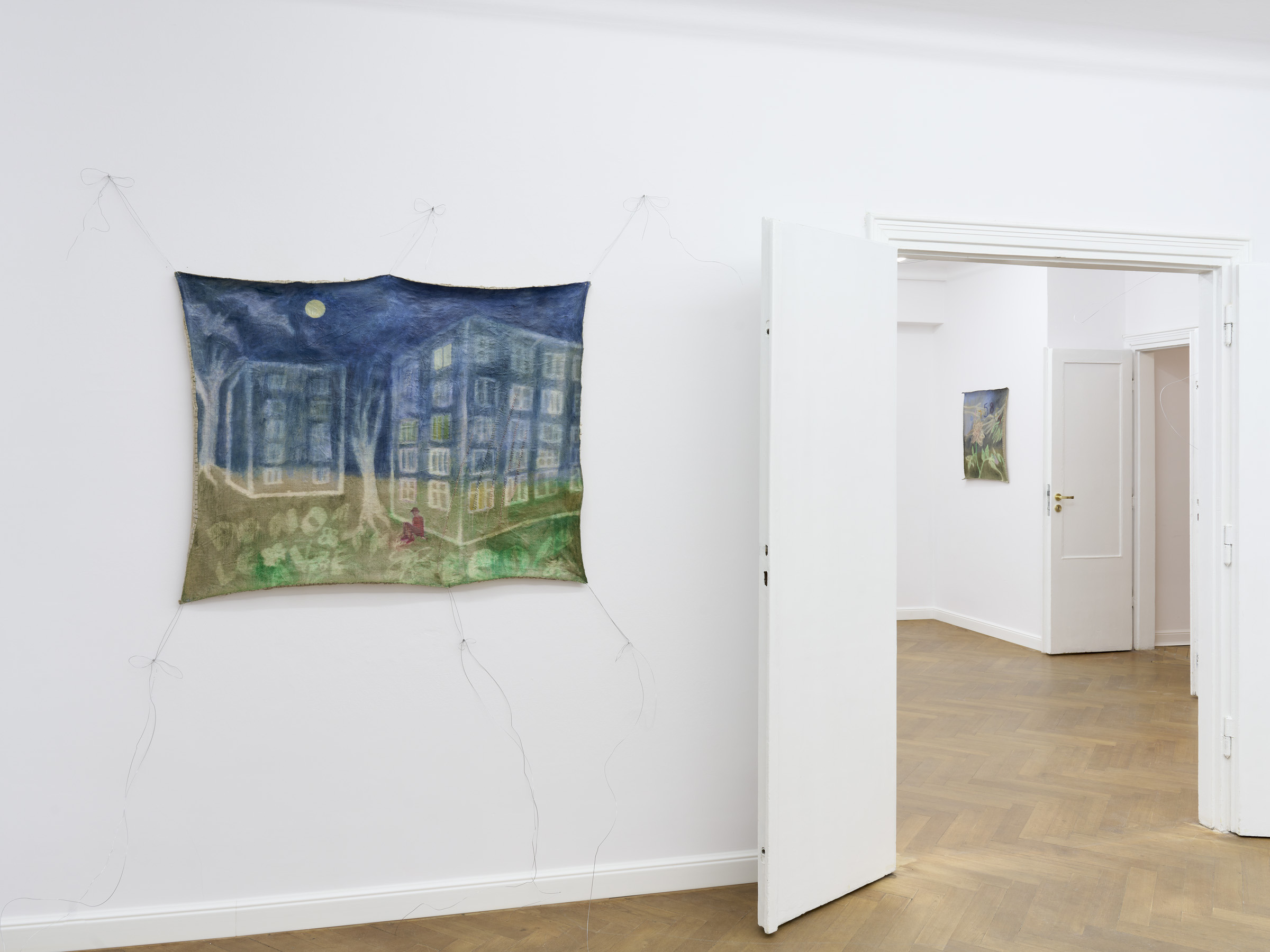 Installation view from "The Language of the Night" by Masha Silchenko at Import Export, Warsaw, 2025