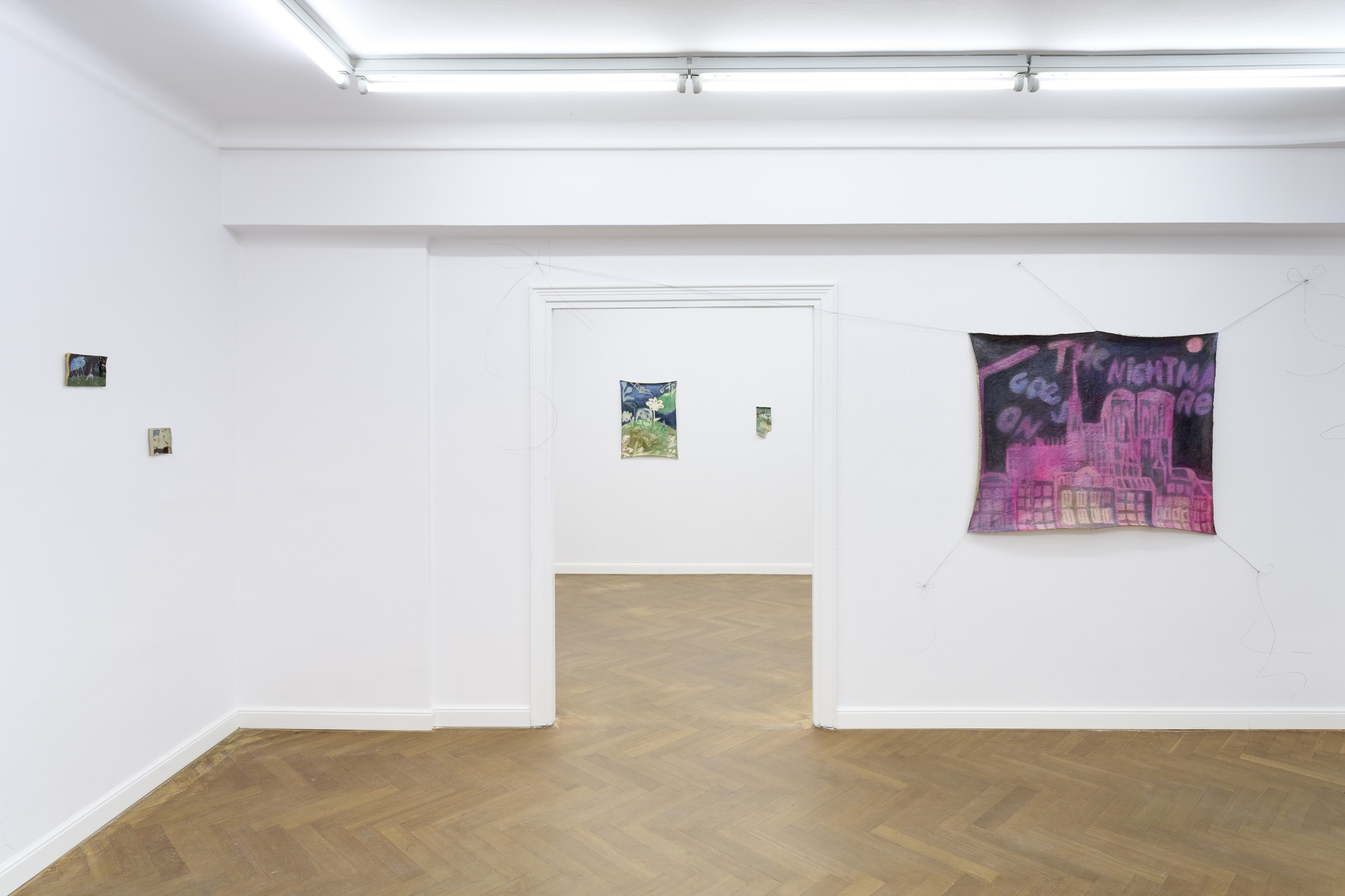Installation view from "The Language of the Night" by Masha Silchenko at Import Export, Warsaw, 2025