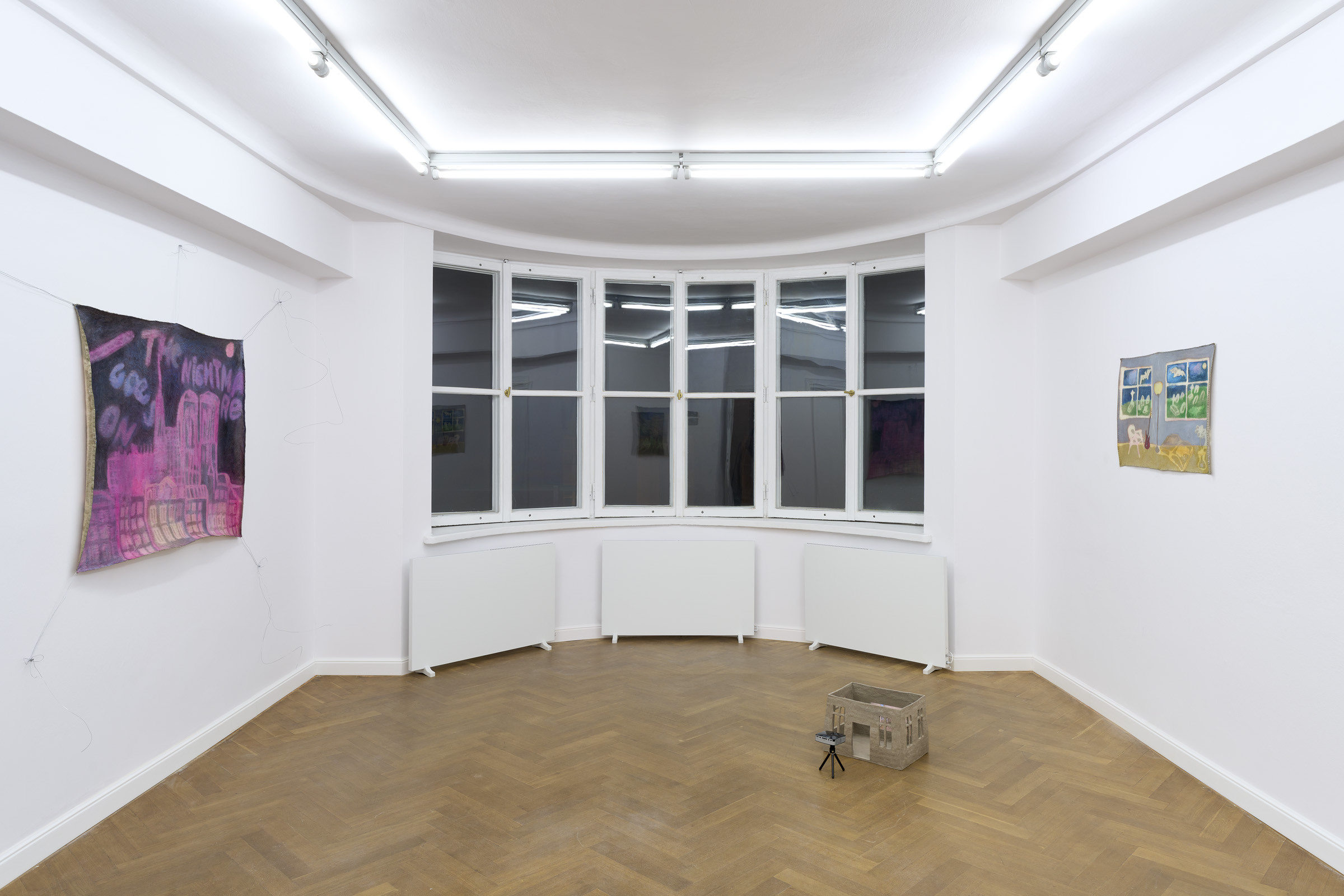 Installation view from "The Language of the Night" by Masha Silchenko at Import Export, Warsaw, 2025