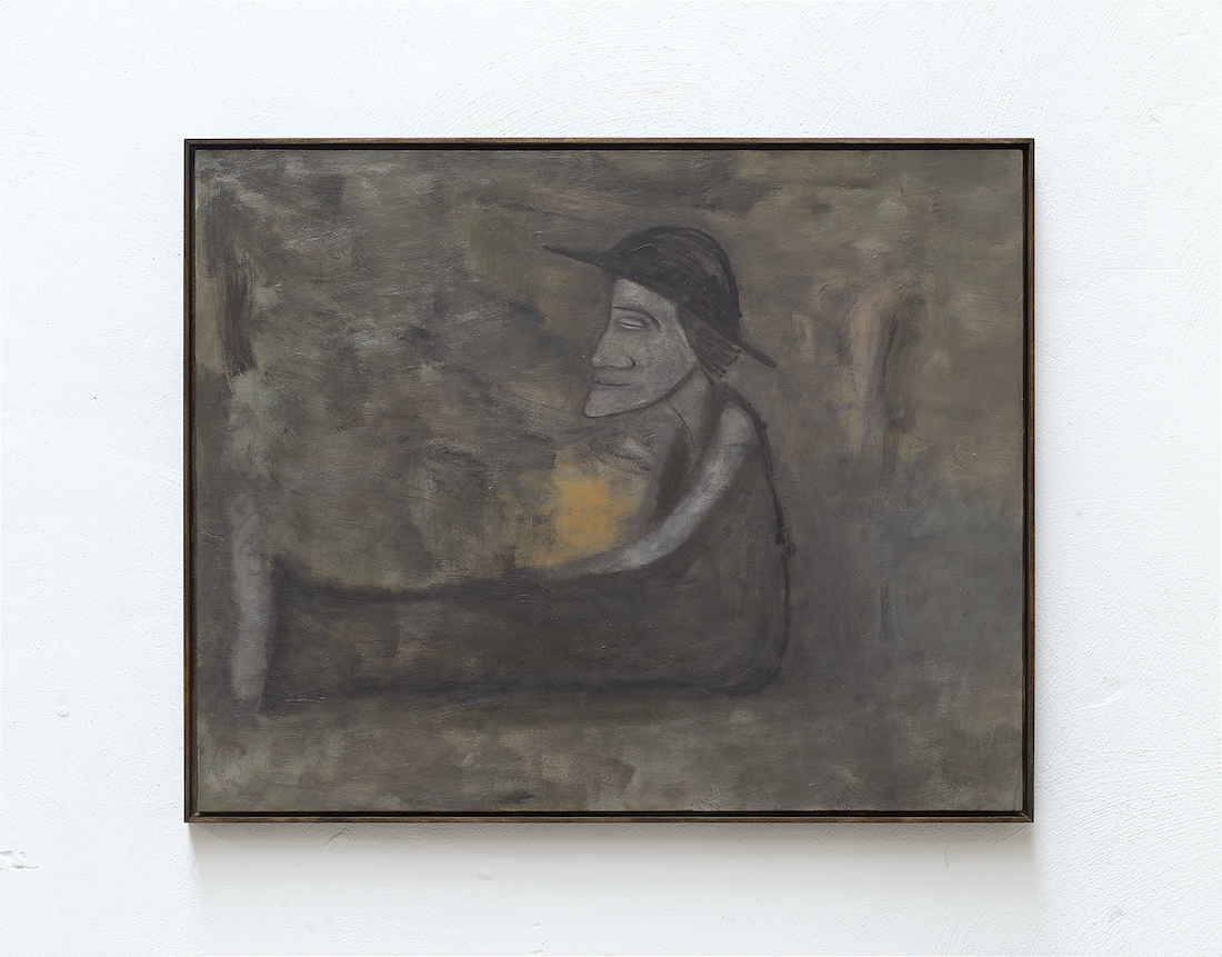 TENKI HIRAMATSU Barfuss, 2024 Oil on wooden panel, artist frame 60 x 75 cm Unique