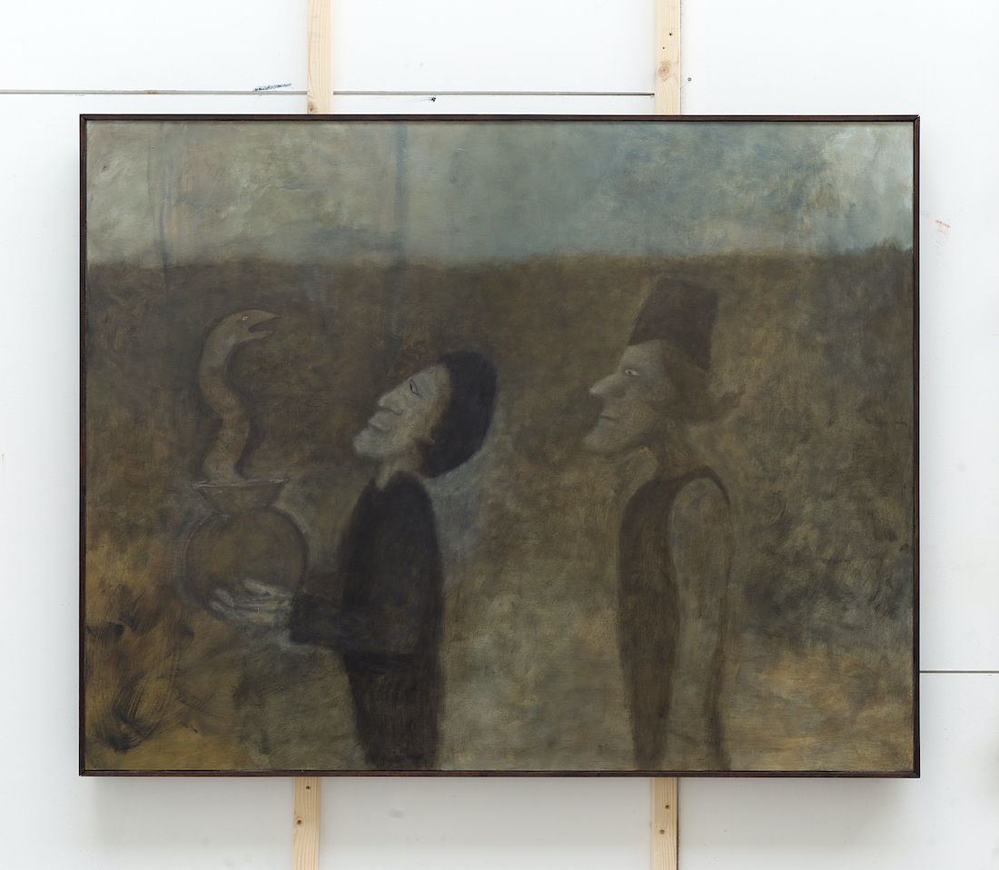 TENKI HIRAMATSU Blauer Himmel, 2024 Oil on wooden panel, artist frame 110 x 140 cm Unique