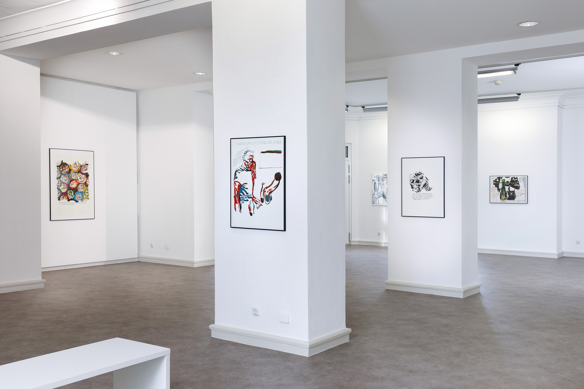 Raymond Pettibon & John Newsom, The Seven Deadly Sins and The Seven Heavenly Virtues, exhibition view 2025, Kebbel Villa, Schwandorf