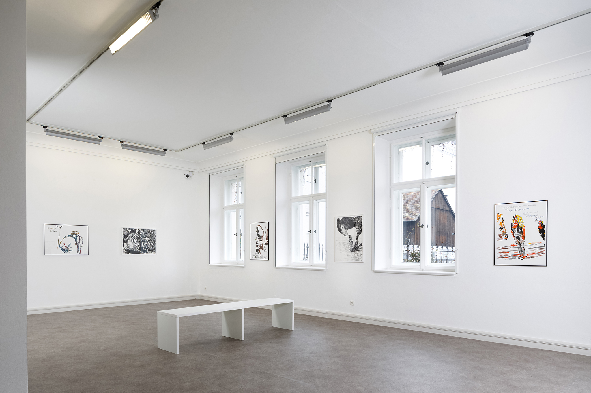 Raymond Pettibon & John Newsom, The Seven Deadly Sins and The Seven Heavenly Virtues, exhibition view 2025, Kebbel Villa, Schwandorf