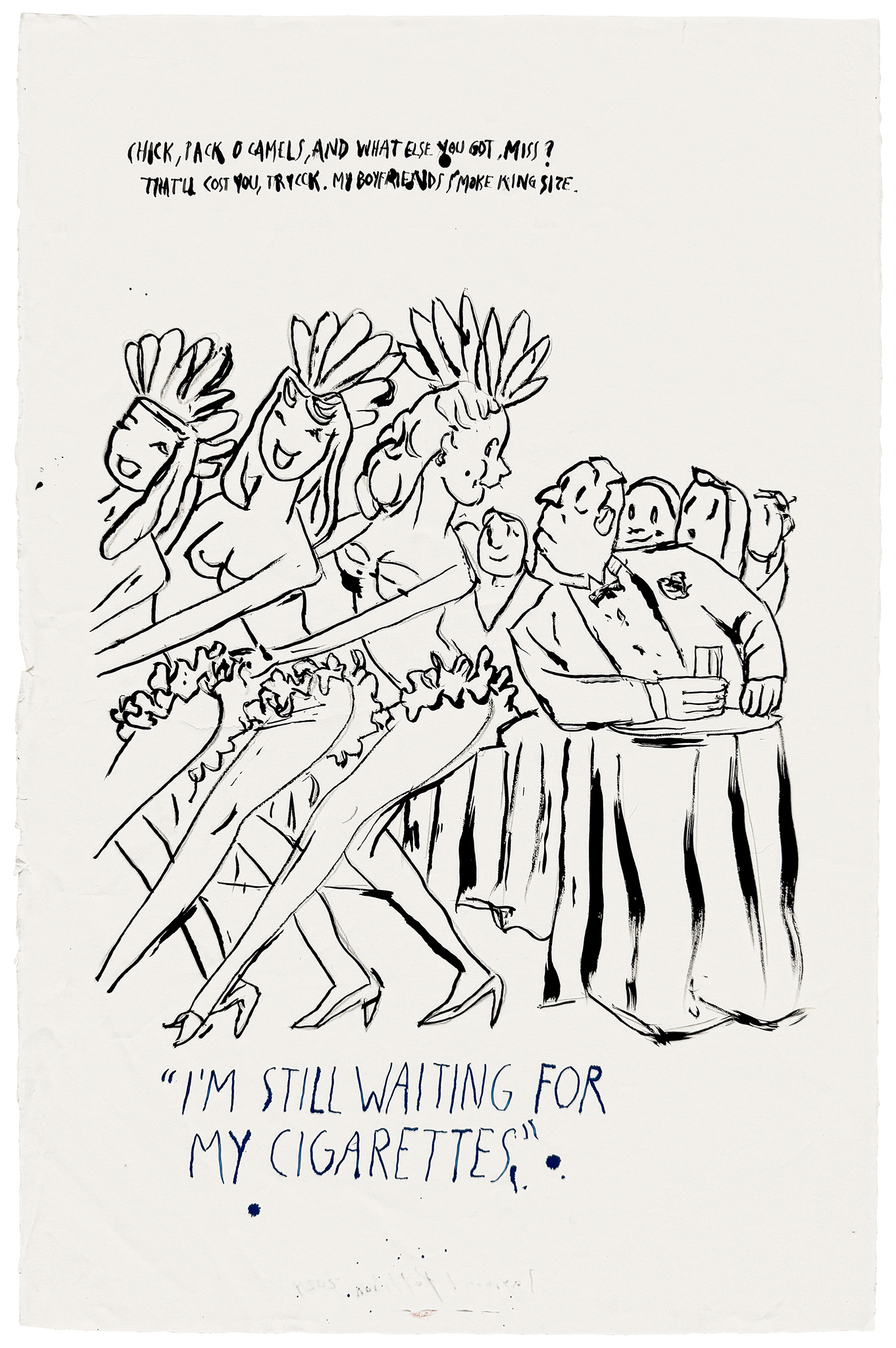 Raymond Pettibon, Greed, ink on paper, 40 Ă 26 in.