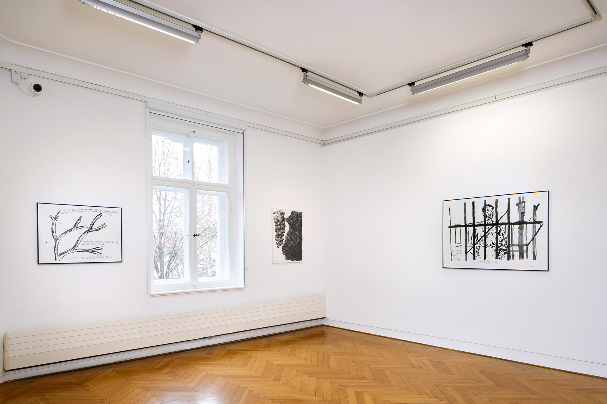 Raymond Pettibon & John Newsom, The Seven Deadly Sins and The Seven Heavenly Virtues, exhibition view 2025, Kebbel Villa, Schwandorf