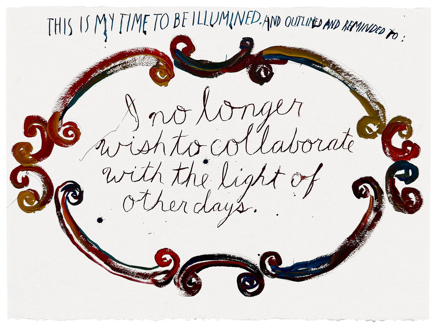 Raymond Pettibon, Temperance, ink and acrylic on paper, 22 Ă 30 in.