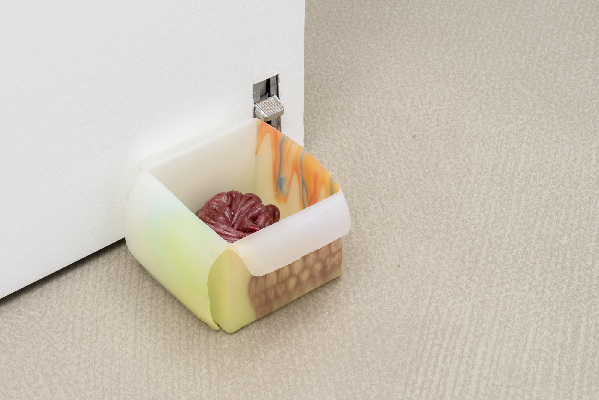 a, 2025 - inkjet print transfers on white glue, epoxy resin, anti-UV varnish, found objects, 10 x 13,5 x 16 cm