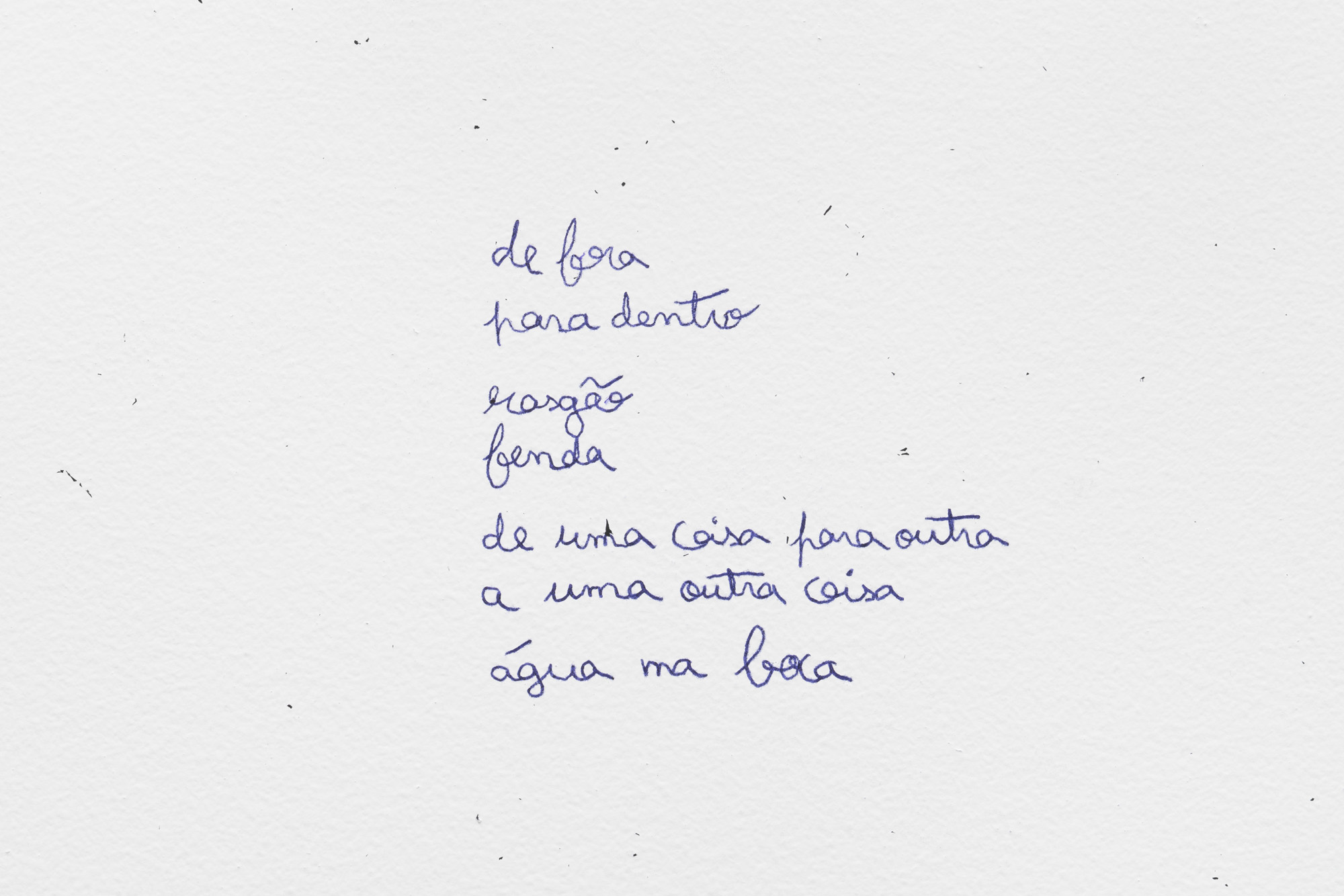 page de route 23, 2025 - Text transferred to the wall using hectographic paper for tattoos