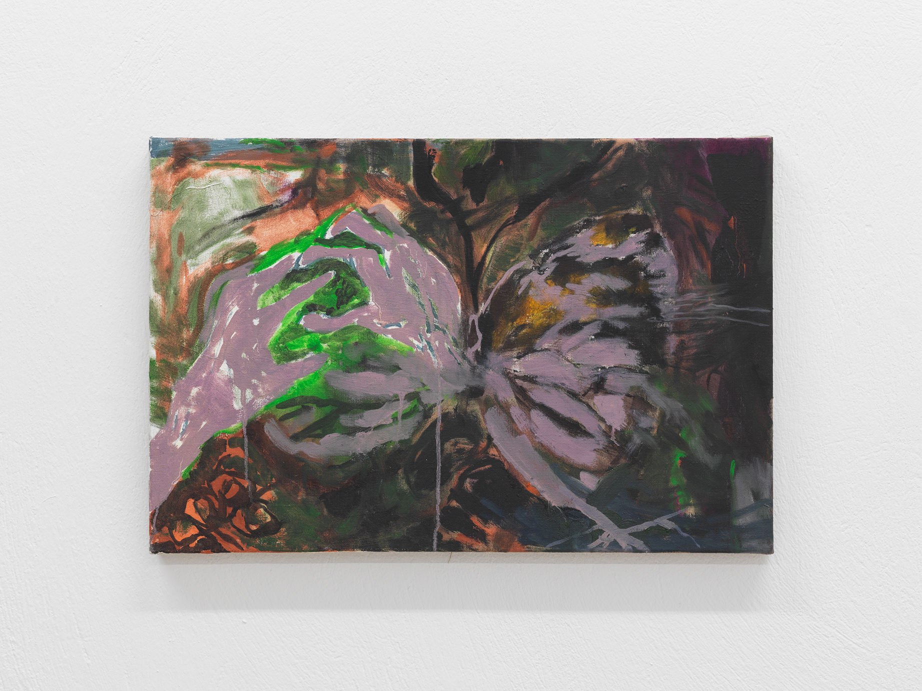 Untitled (hands), 2024, oil on linen, 40 x 60 cm