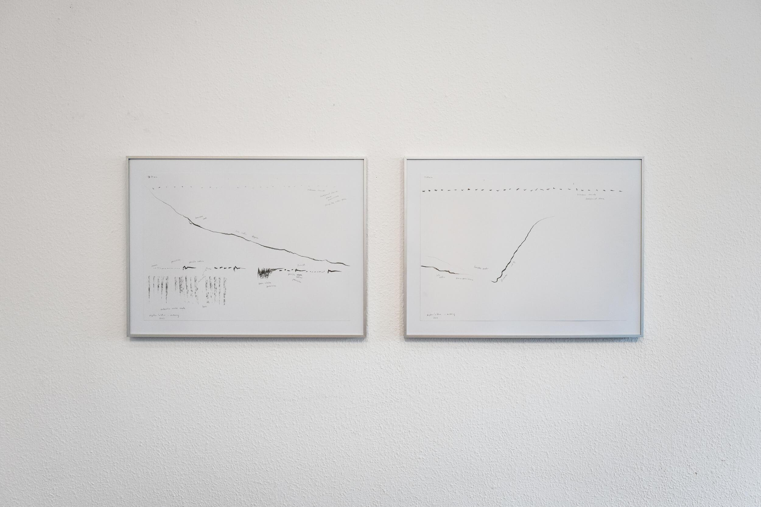 Tanja Kristine Böhme: rythm 'n blue, drawings/notation (2023)