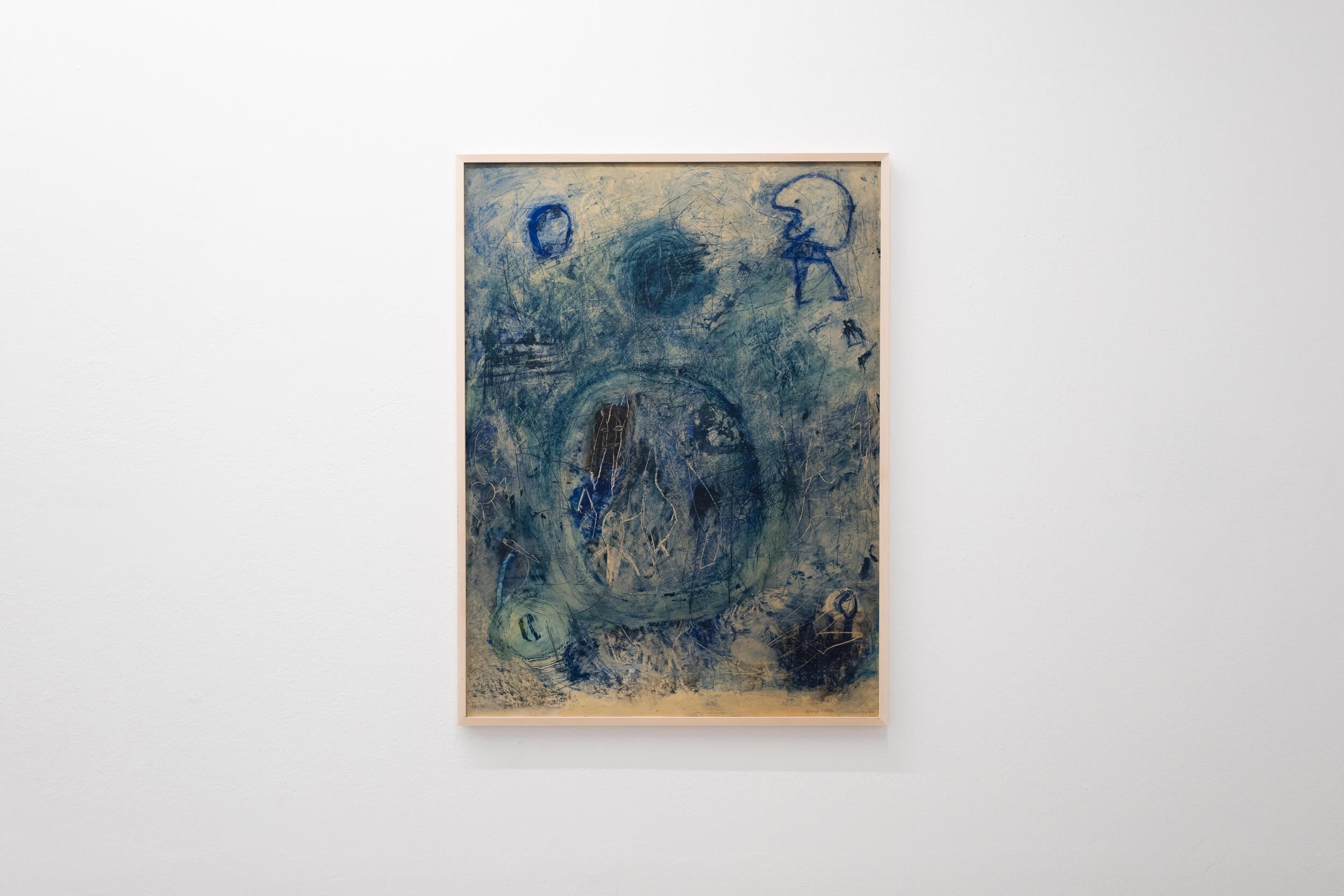 Bernd Gehrig: Macht der Leere II, mixed media on cardboard (1996)