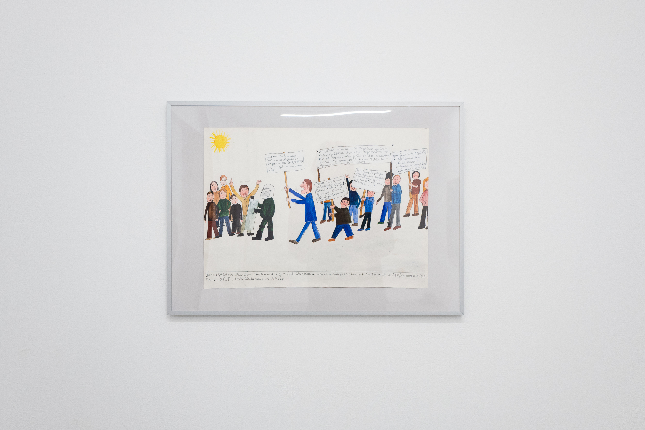 Anne-Katrin Störmer: Protest, ballpoint pen, pencil, watercolor on paper (2007)