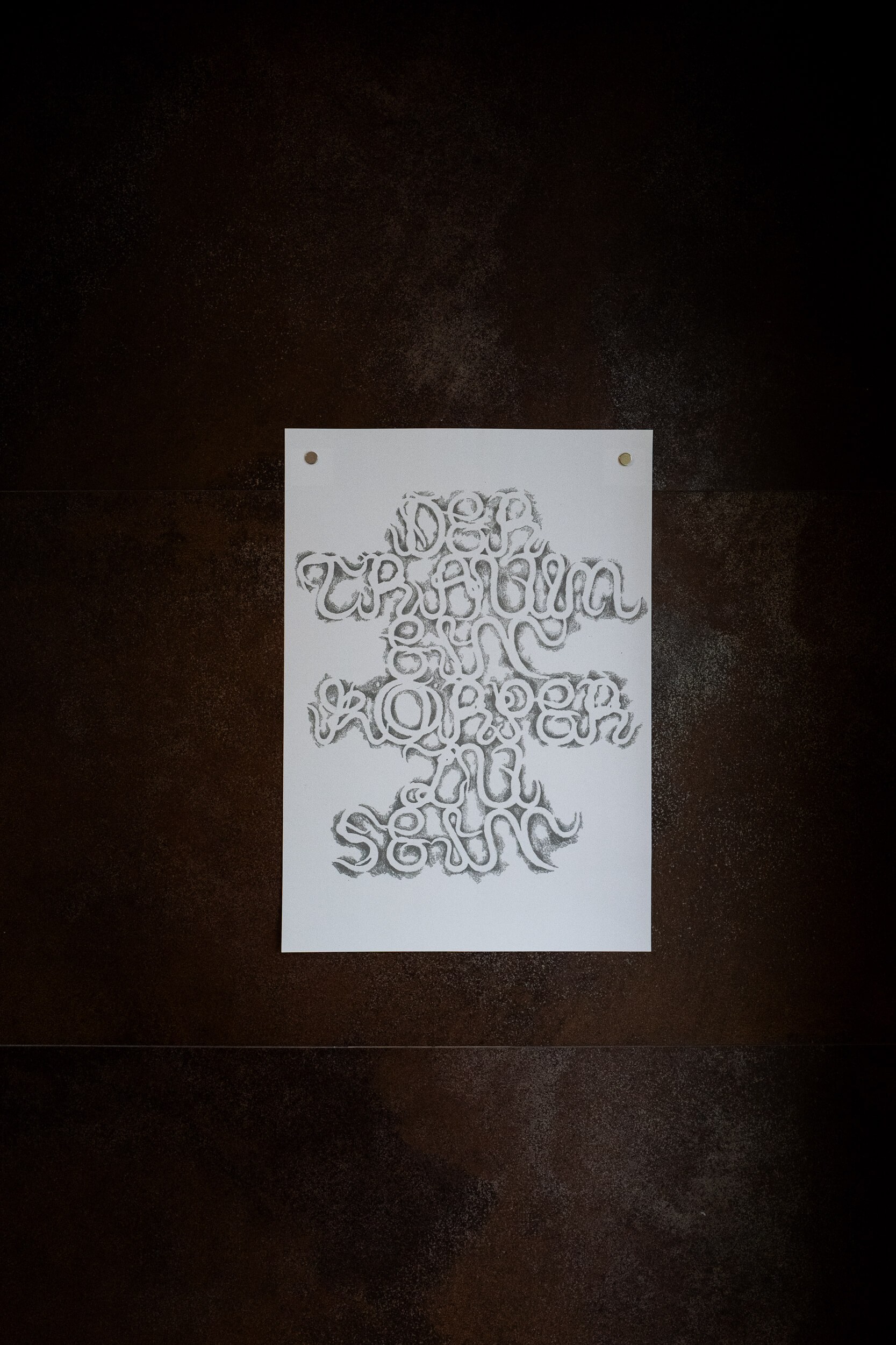 Anna Breit: bodies performing alphabet, Riso print (2025)