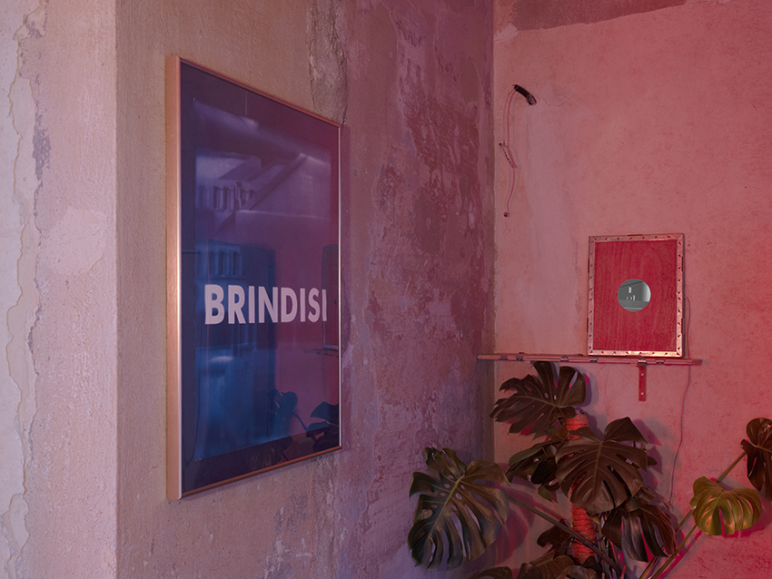 Dr. Barry & Ms. Hyde, Matteo Pizzolante, Grey Matter (Brindisi, Via Galanti 1) IPSS FL Morvillo Falcone, 2021, Video loop installation (1:04”, with sound) + a cyanotype print on paper, framed, 42x27.9 cm