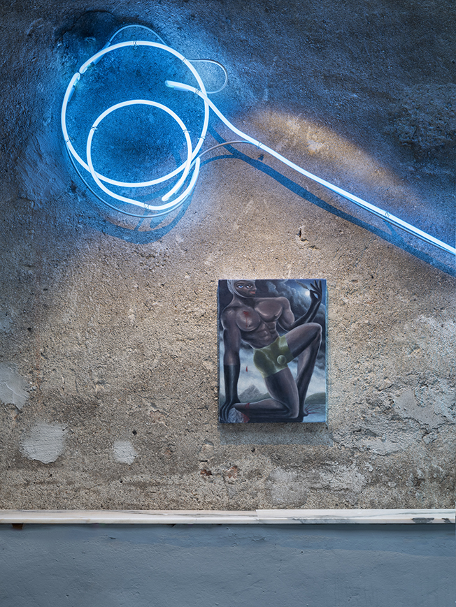 Dr. Barry & Ms. Hyde, Nighttime installation view