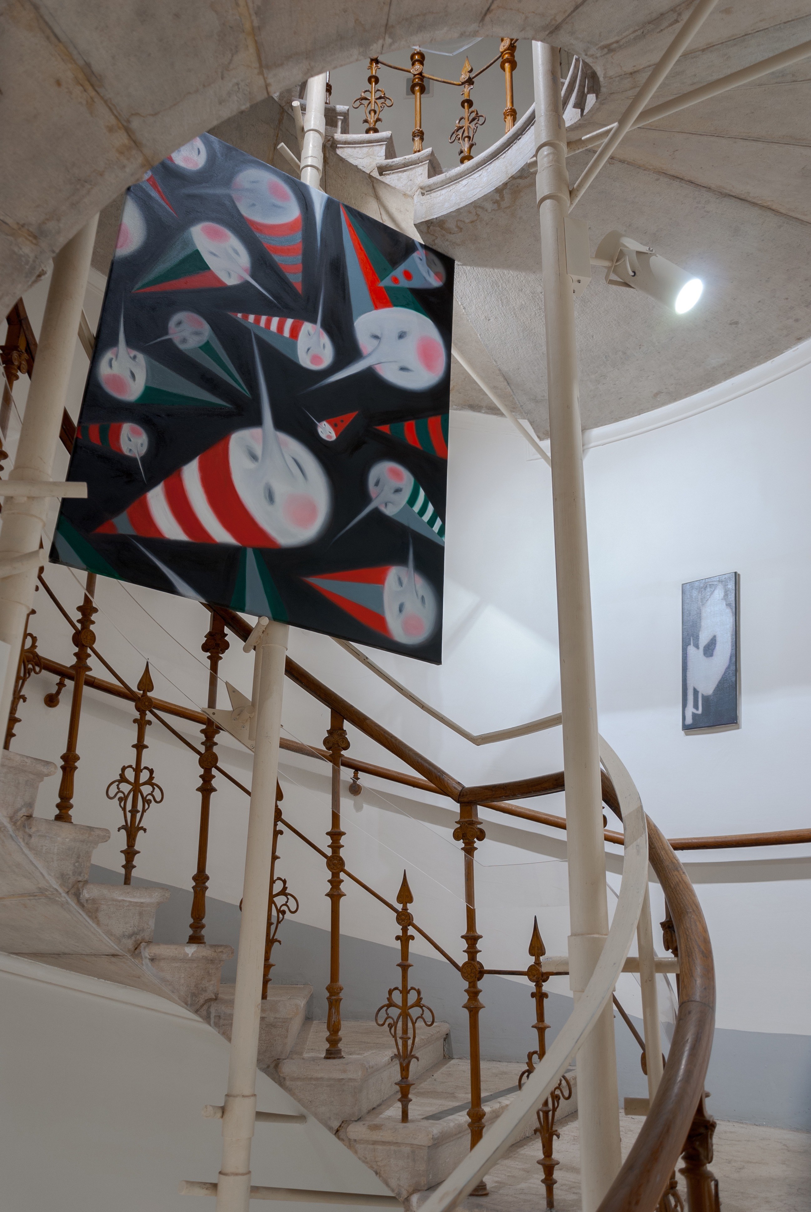 Anna Taganzeva, pinokio 2, 2024-2025, Oil on canvas; Evgenii Dedov, Eremit, 2024, 60x21cm, oil, canvas