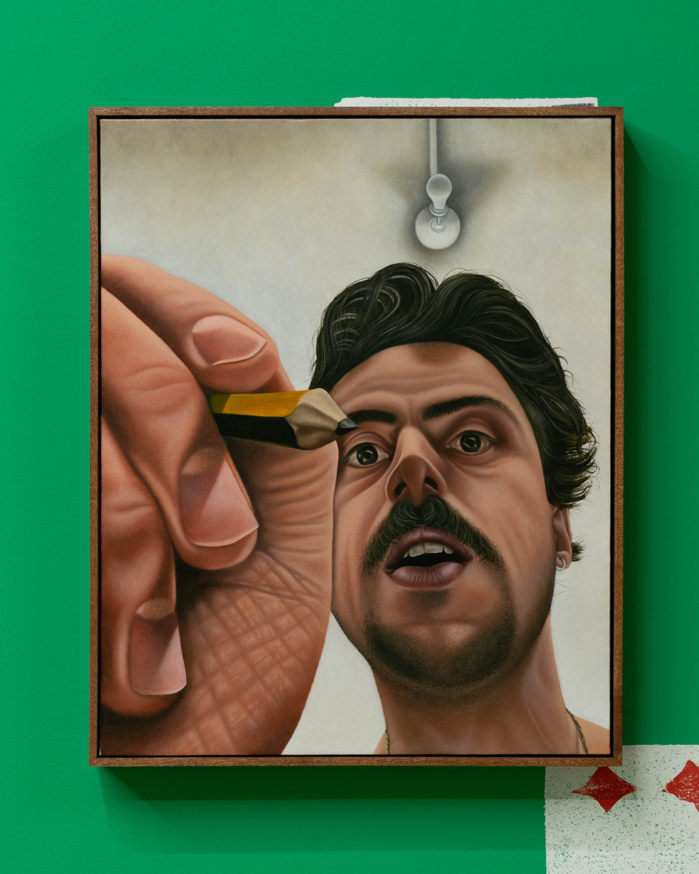 Pencil to Paper, Glen Pudvine, Oil on linen, 51 x 41cm, 2024