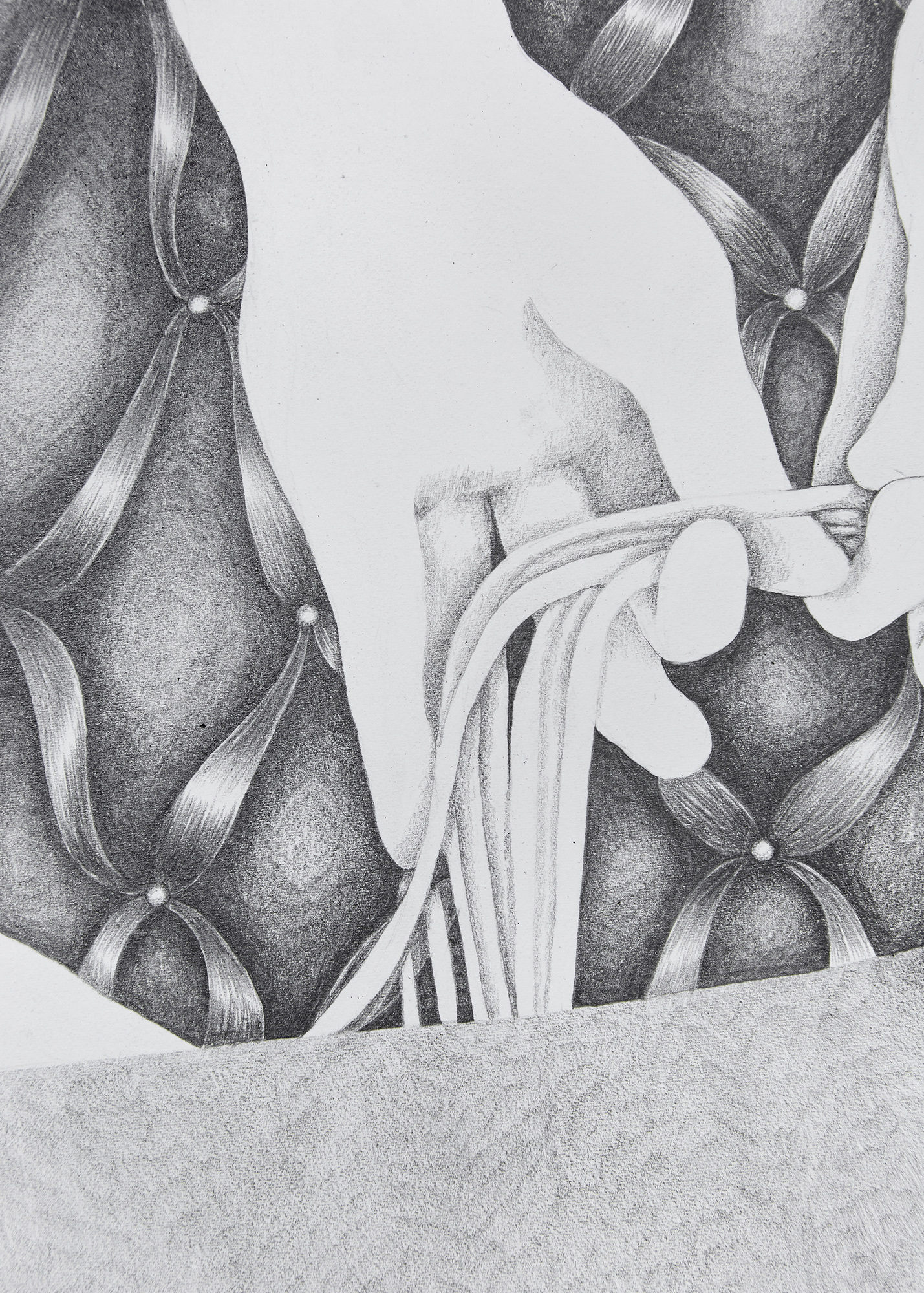 The Corpomastix, 2025. Graphite, paper, metal frame. 78.1 x 94.3 x 2cm