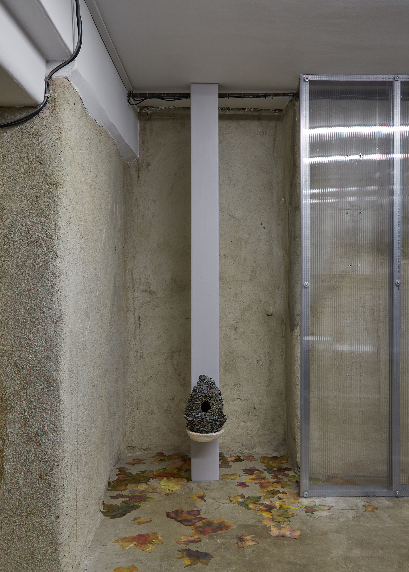 Hereditary Wishes, 2024. Resin wishbones, bronze, paint, glue, wood, fabric. 38 x 22 x 26cm