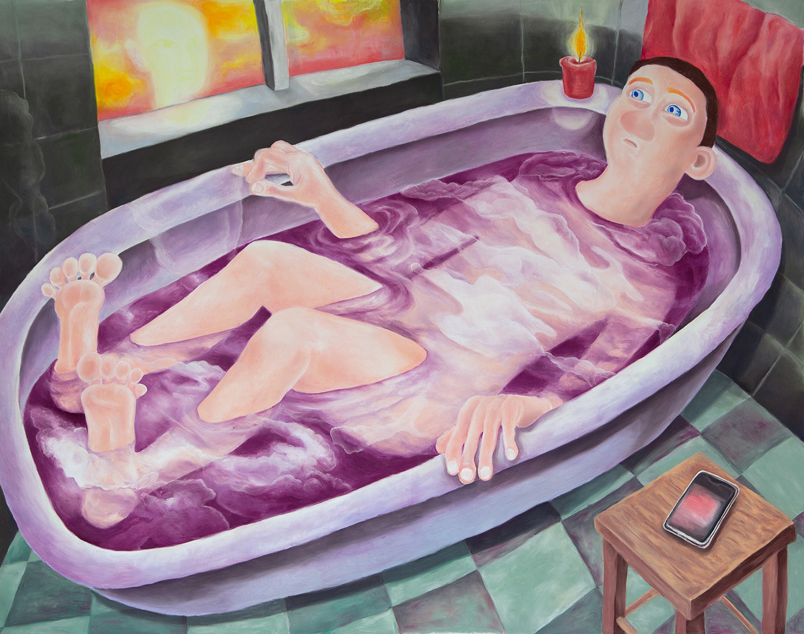 MILVA STUTZ A Boy Complains, 2024 Softpastell on paper, framed 110 x 140 cm