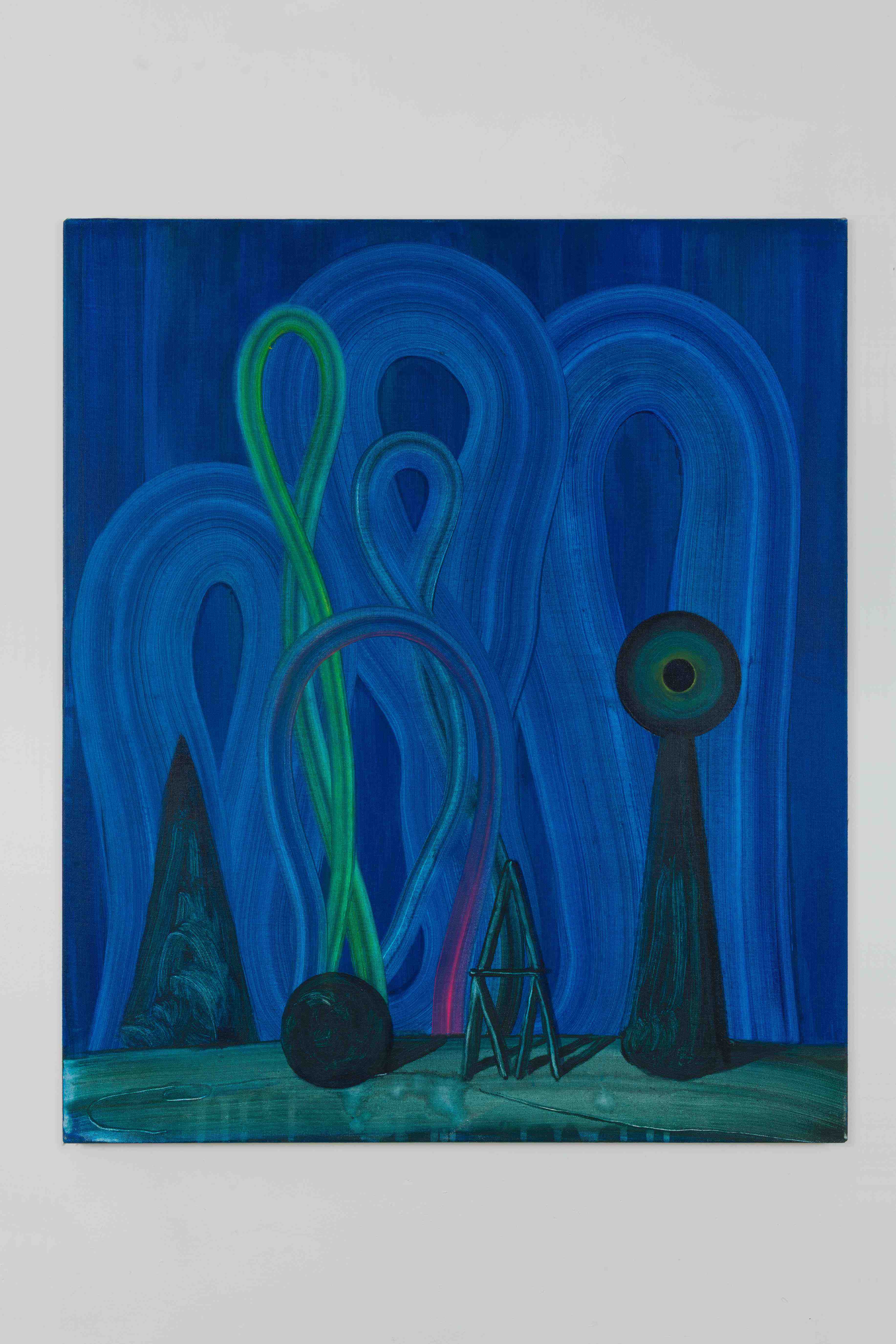 SANDER VAN DEURZEN Double blues, 2022 Acrylic- and oilpaint on canvas 131 x 111 cm