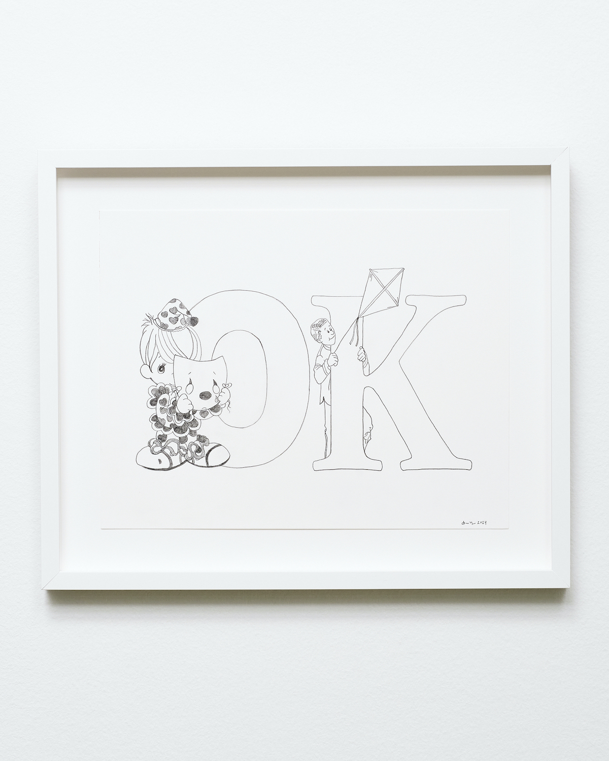 Jason Yates, OK, 2025 graphite on cotton rag, framed with museum glass 14 x 17 inches framed