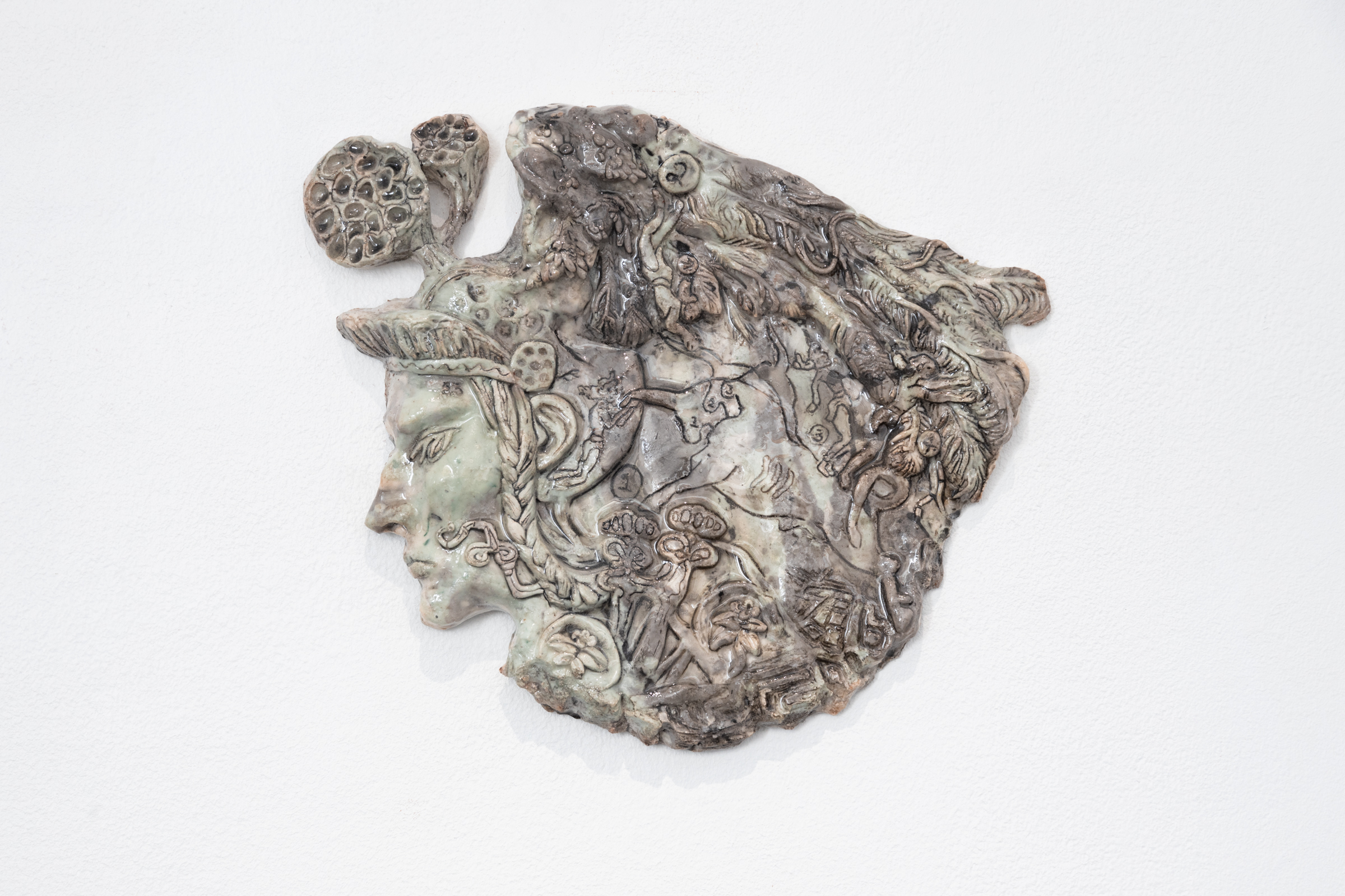 Hermes & the Bull Jumpers. Eco resin, mineral pigment .26 x .3 x .02 m 2025. Photo: Jane Treima