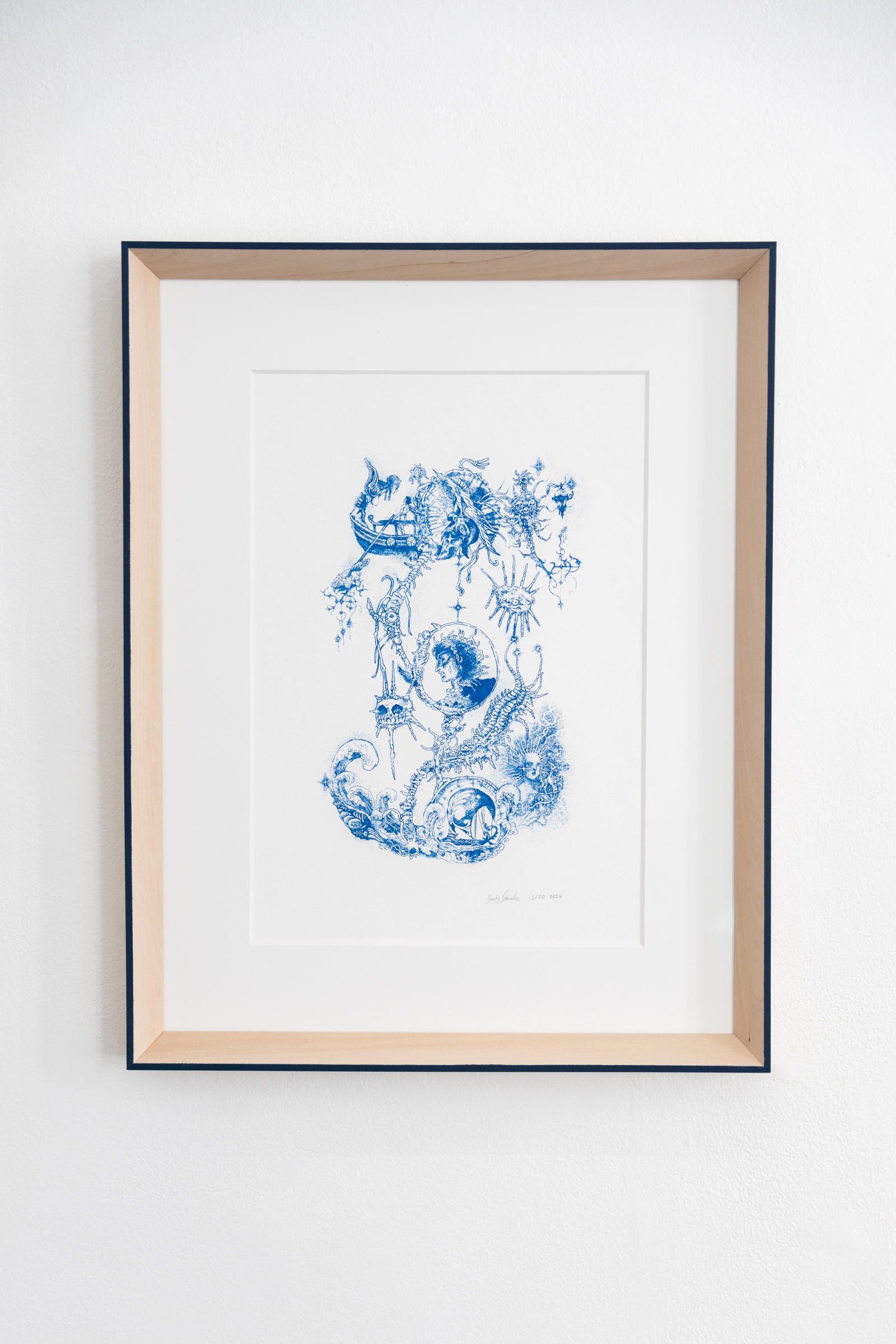 Jason & the Argonauts. Framed risograph print (Edition 1 of 20) / .45 x .58 x .05 m 2024. Photo: Jane Treima