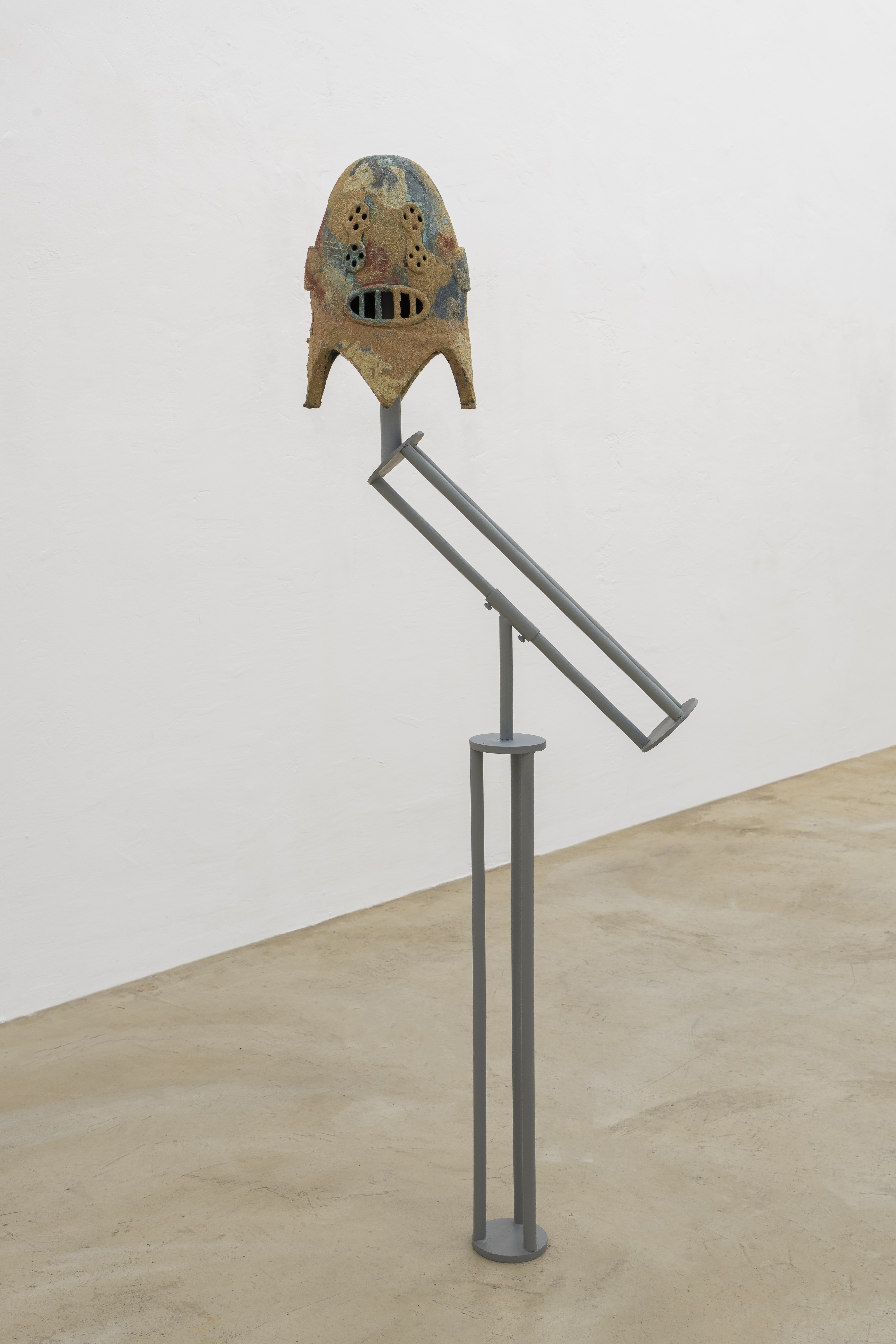 Matteo Nasini, Gli Esultanti, 2025 PLA, glass, concrete, sand, copper, iron and enamel, 34x145x70 cm, d. 34x35 cm