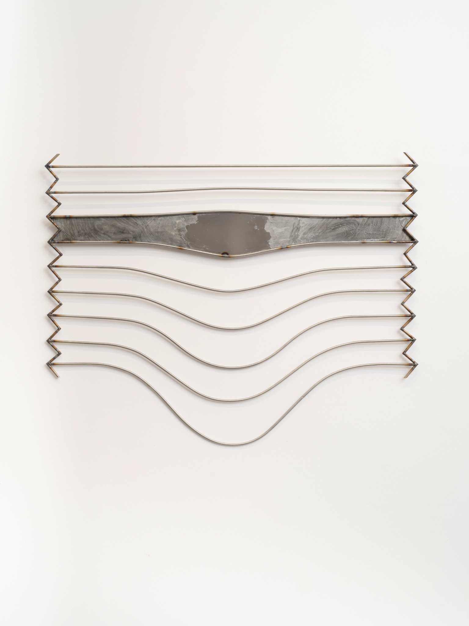 Kinga Dobosz, „When an Unstoppable Force Meets a Sensitive Object”, 2025, stainless steel , 68 x 87 cm
