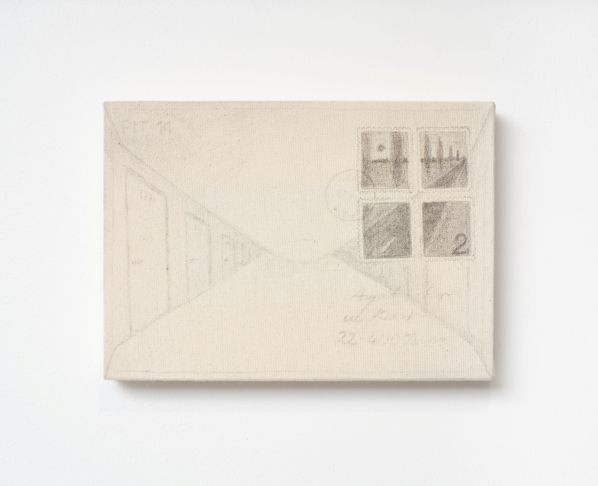 Agata Popik, „Personal Income Tax”, 2025, graphite on canvas,15 x 21 cm