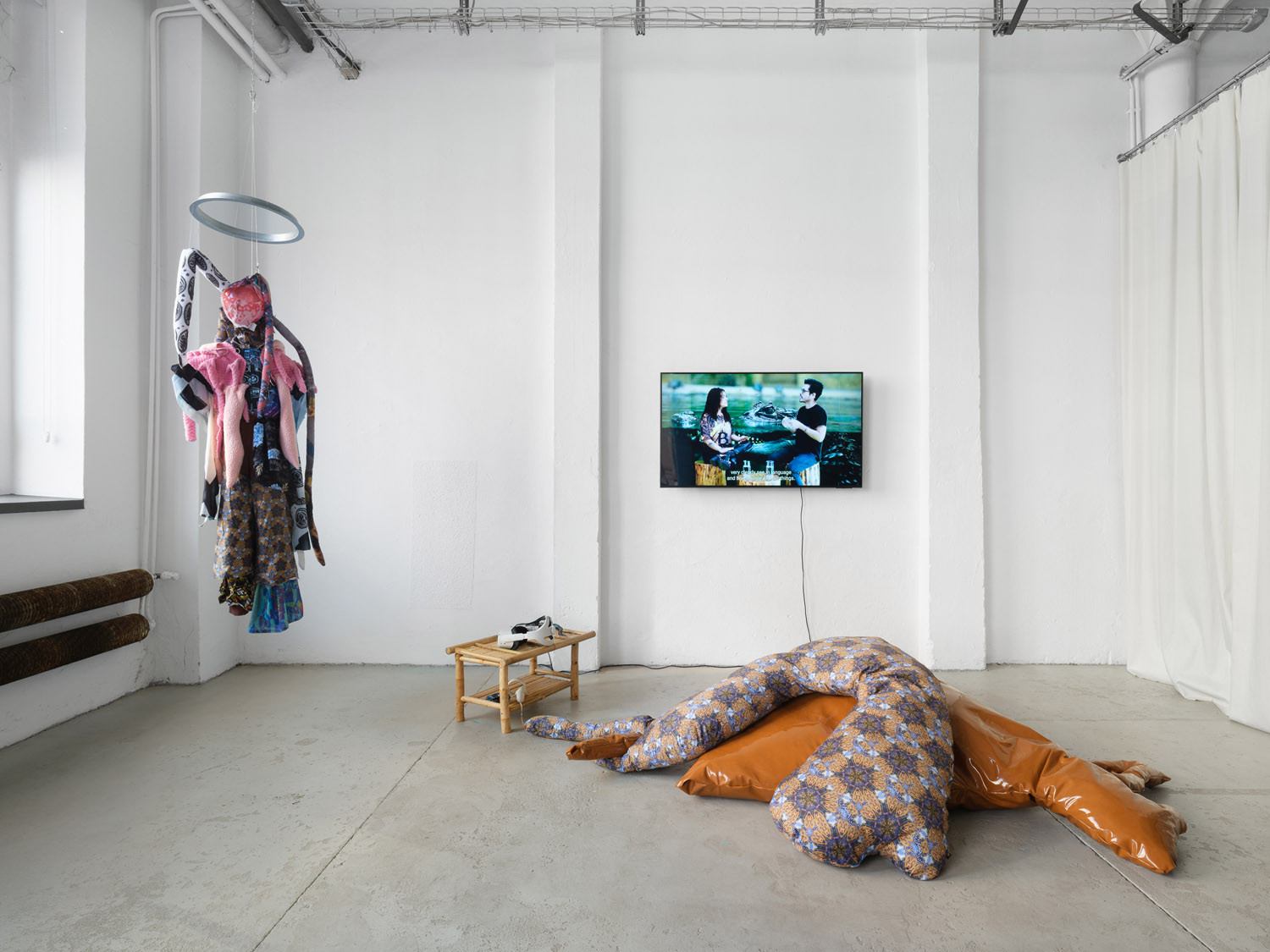 Exhibition View, 'Cripto Sirenas', Anna Ehrenstein with Sunny Pfalzer, Lucy Tomasino, Alexa Evangelista and Josh Davila, 2025