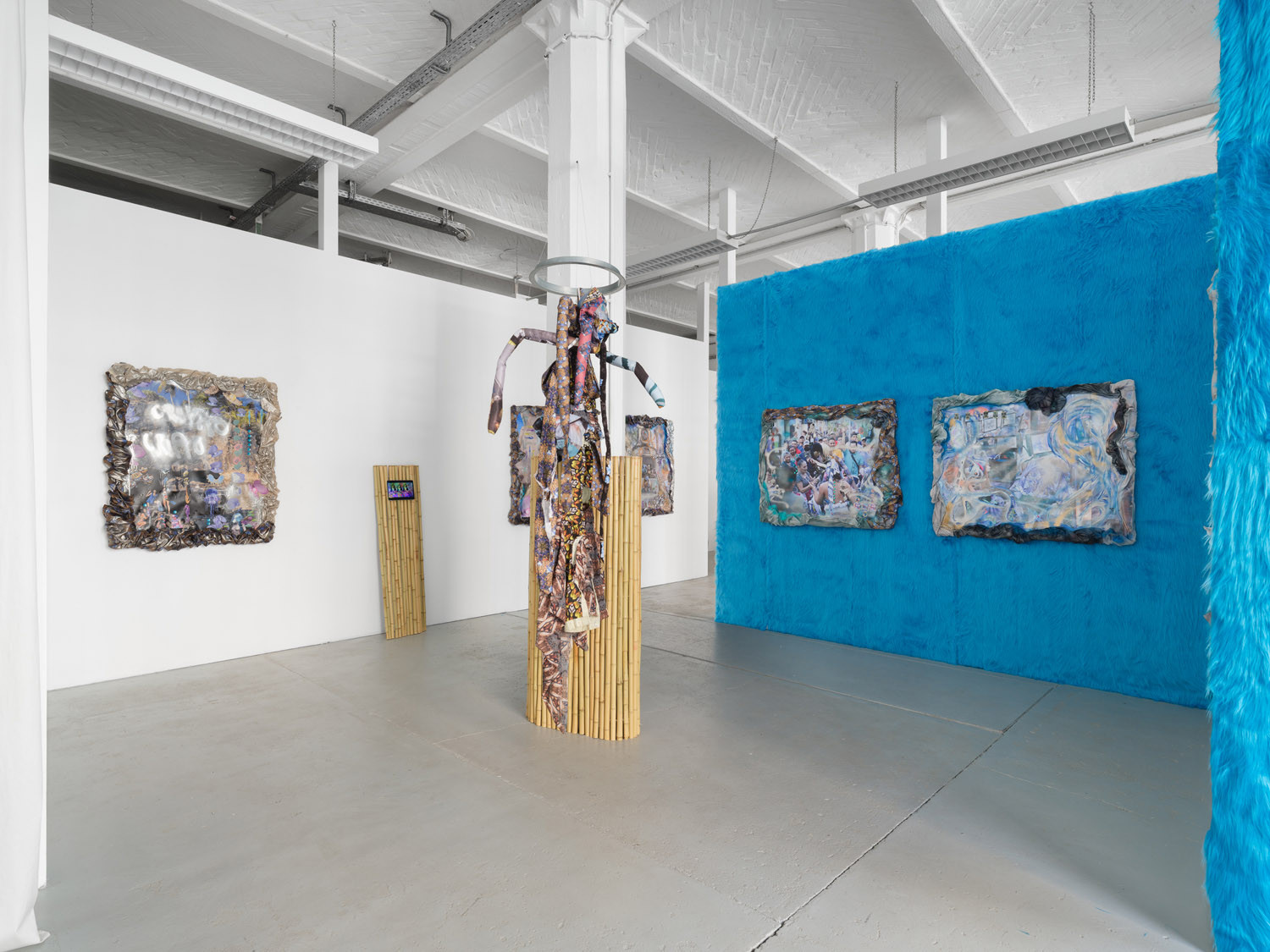 Exhibition View, 'Cripto Sirenas', Anna Ehrenstein with Sunny Pfalzer, Lucy Tomasino, Alexa Evangelista and Josh Davila, 2025