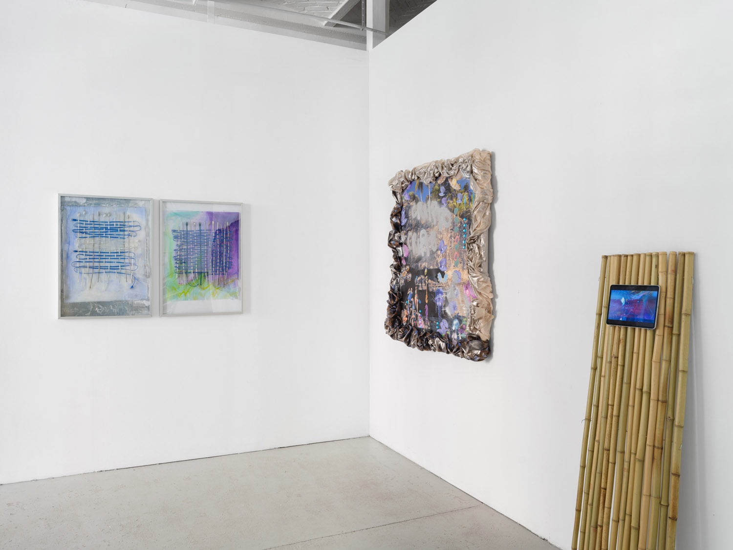 Exhibition View, 'Cripto Sirenas', Anna Ehrenstein with Sunny Pfalzer, Lucy Tomasino, Alexa Evangelista and Josh Davila, 2025