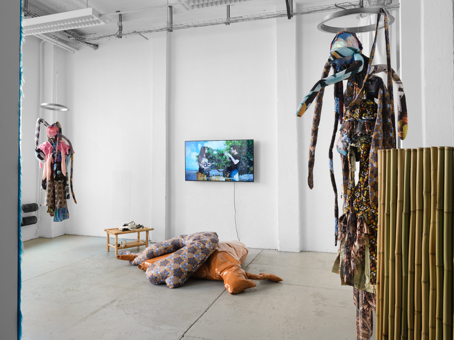 Exhibition View, 'Cripto Sirenas', Anna Ehrenstein with Sunny Pfalzer, Lucy Tomasino, Alexa Evangelista and Josh Davila, 2025