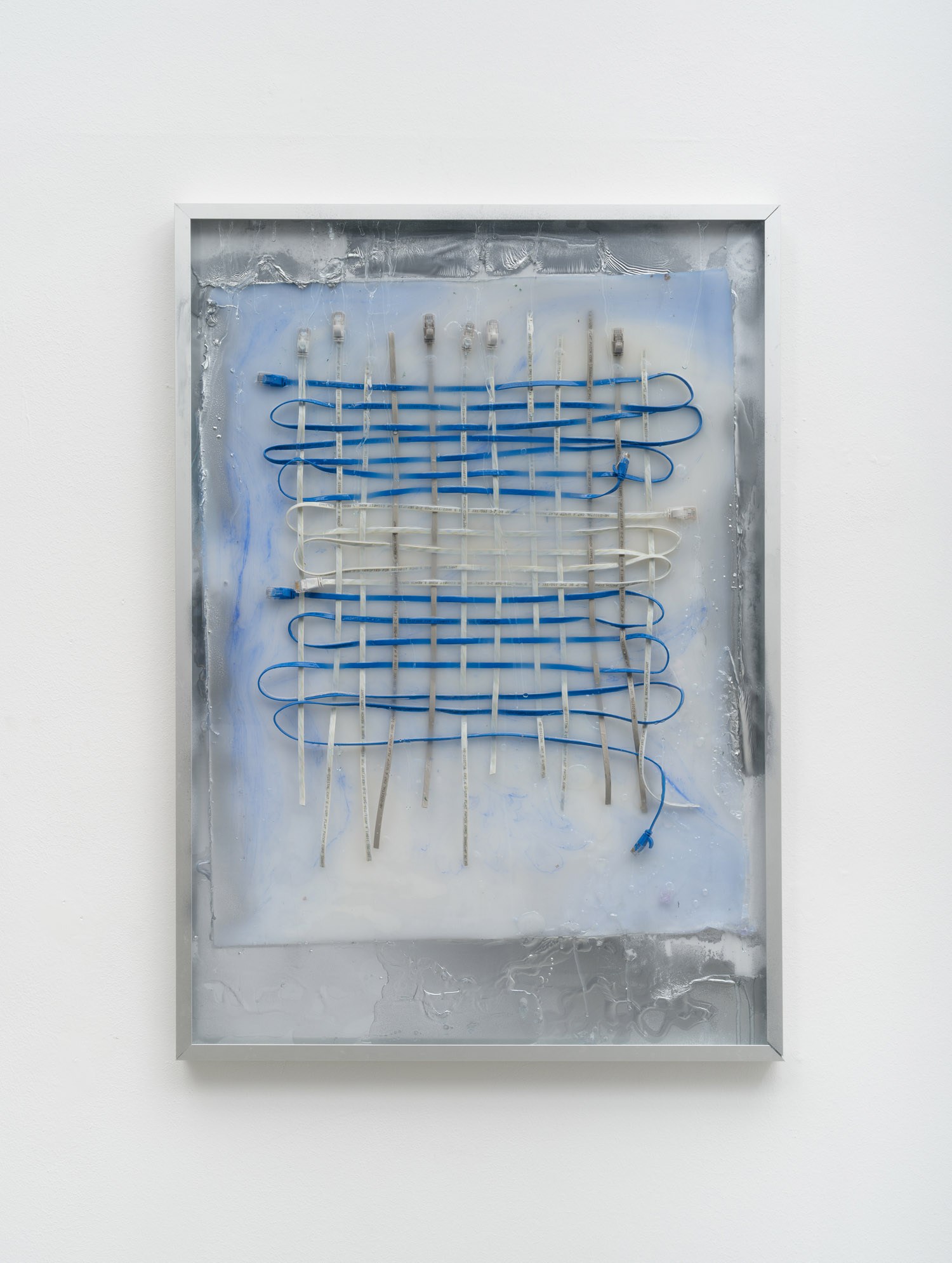 Anna Ehrenstein Decentralized Network Weaving I, 2025 Lan cabel, silicon 80 x 60 cm