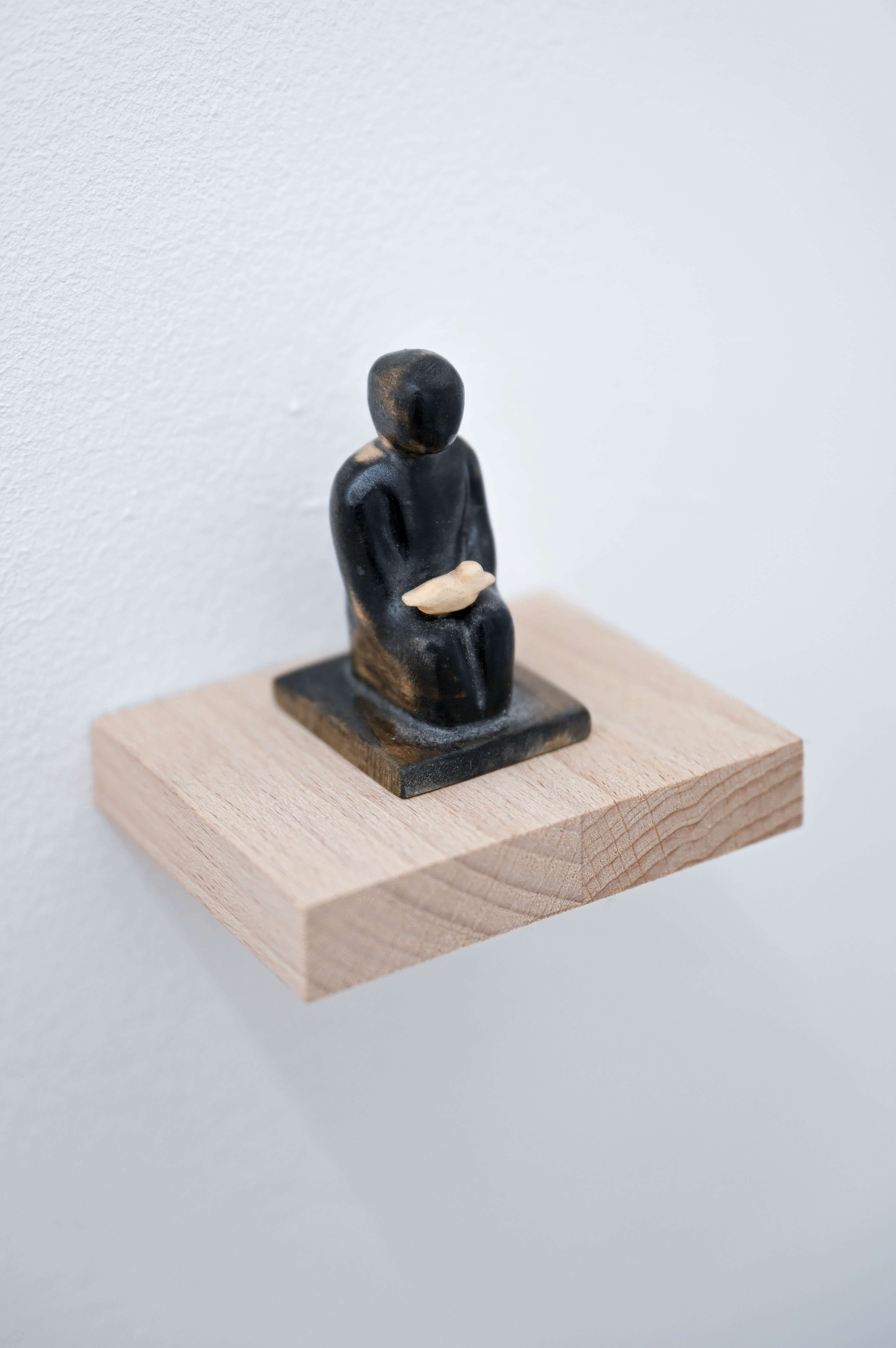 Pawel Marcinek. Inner Observer with Duck, 4 x 5 x 7 cm, wood, varnish
