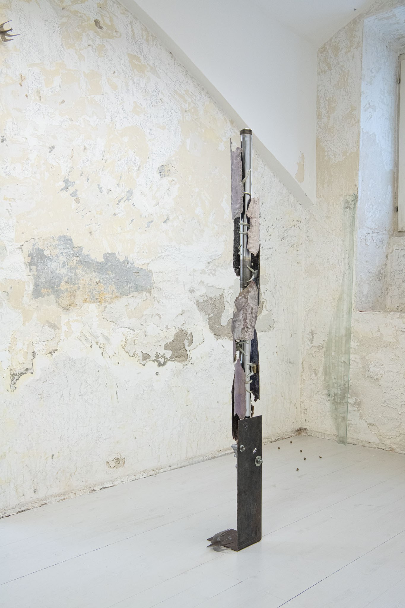 Installation view, René Stiegler, 'Anxiety Rash', Ömer Faruk Kaplan, 'Skins', Yixuan Hu, 'ever migrate, ever escape'