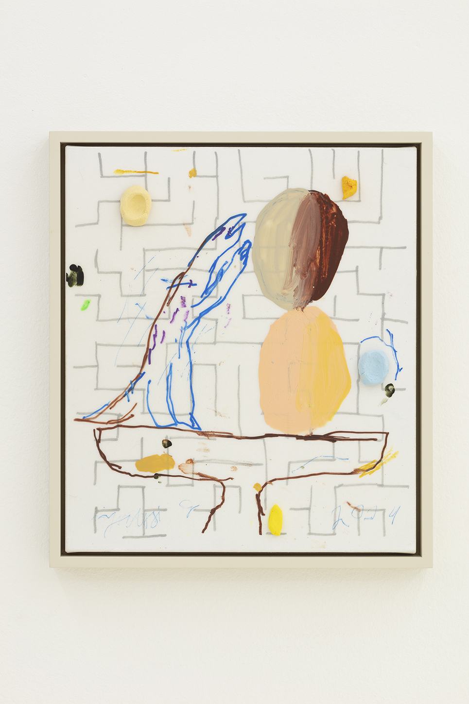 Jussi Goman: Cookie Plate (2025), acrylic on canvas, framed, 46 x 40 cm.