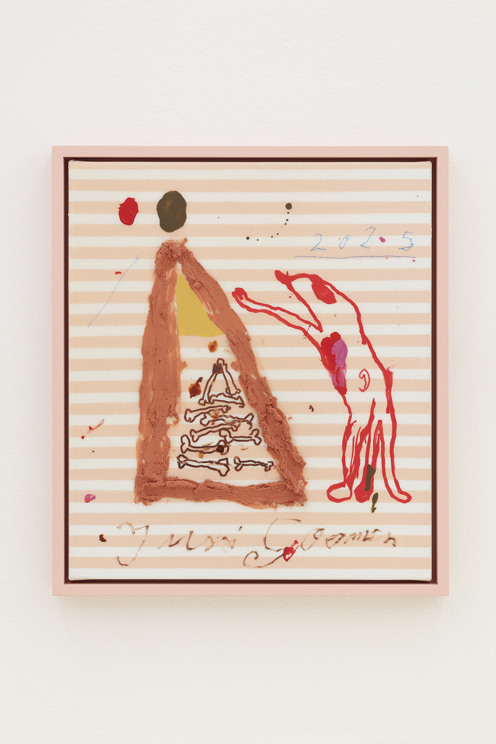 Jussi Goman: Tombstone (2025), acrylic on canvas, framed, 46 x 40 cm.